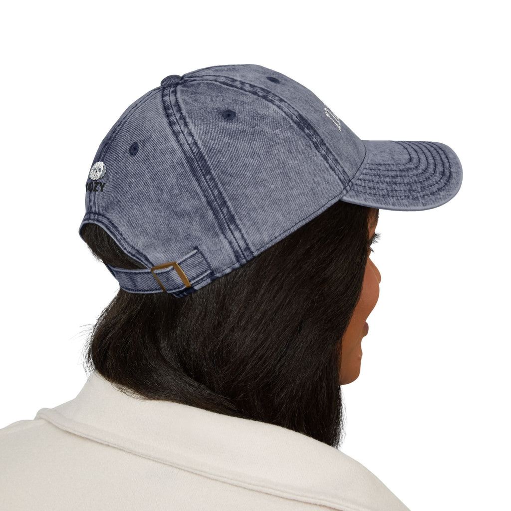 Vintage Embroidered Yoga Hat — "Namaste" Front with Cozy Shih-Poo Logo Back