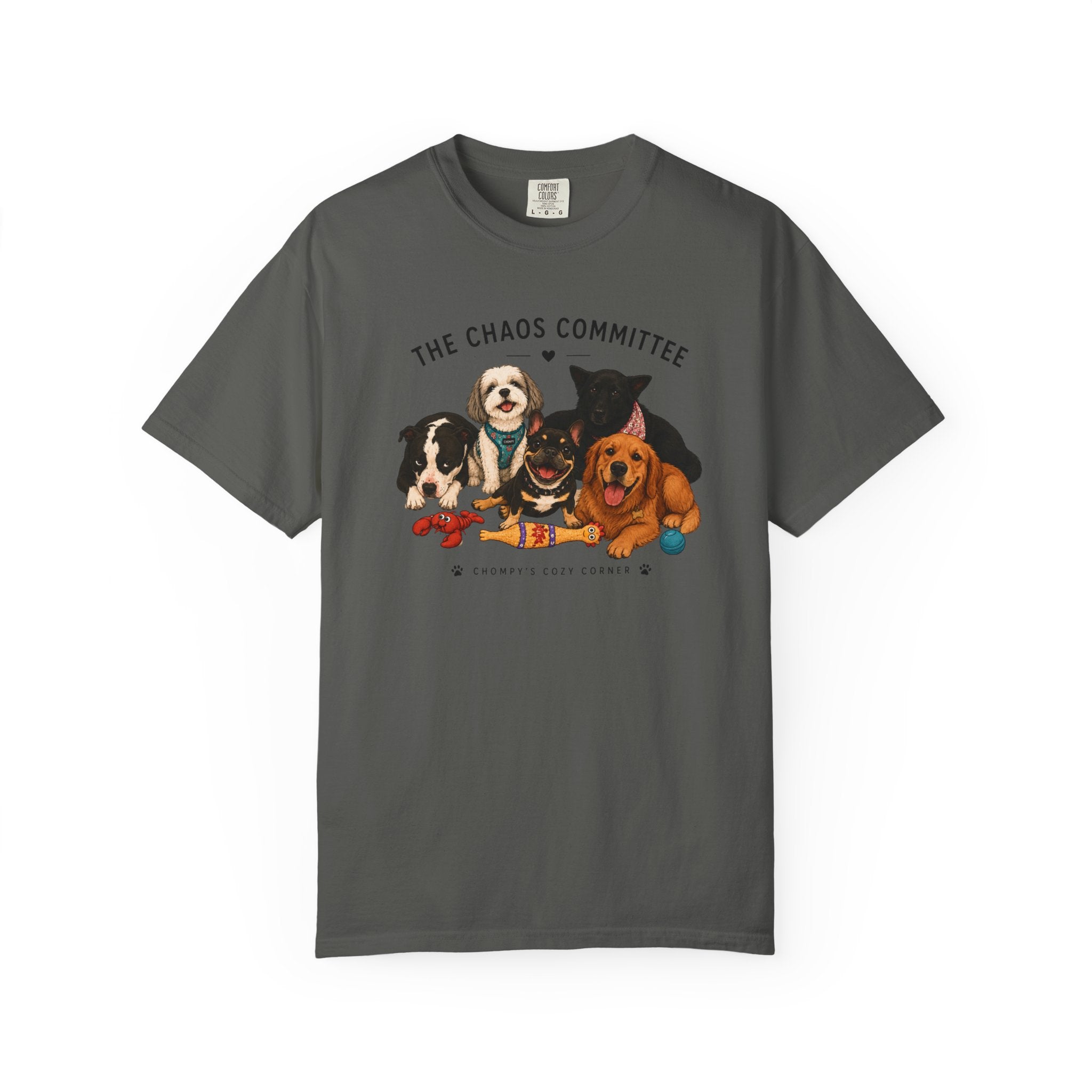Chompy & Furriends ft. Fenlons: The Chaos Committee T-Shirt — Cute Pack of Dogs Graphic Tee