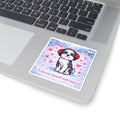 Self-Love Puppy Kiss-Cut Sticker — "I Choose Myself with Love" Cute Dog Heart Sticker