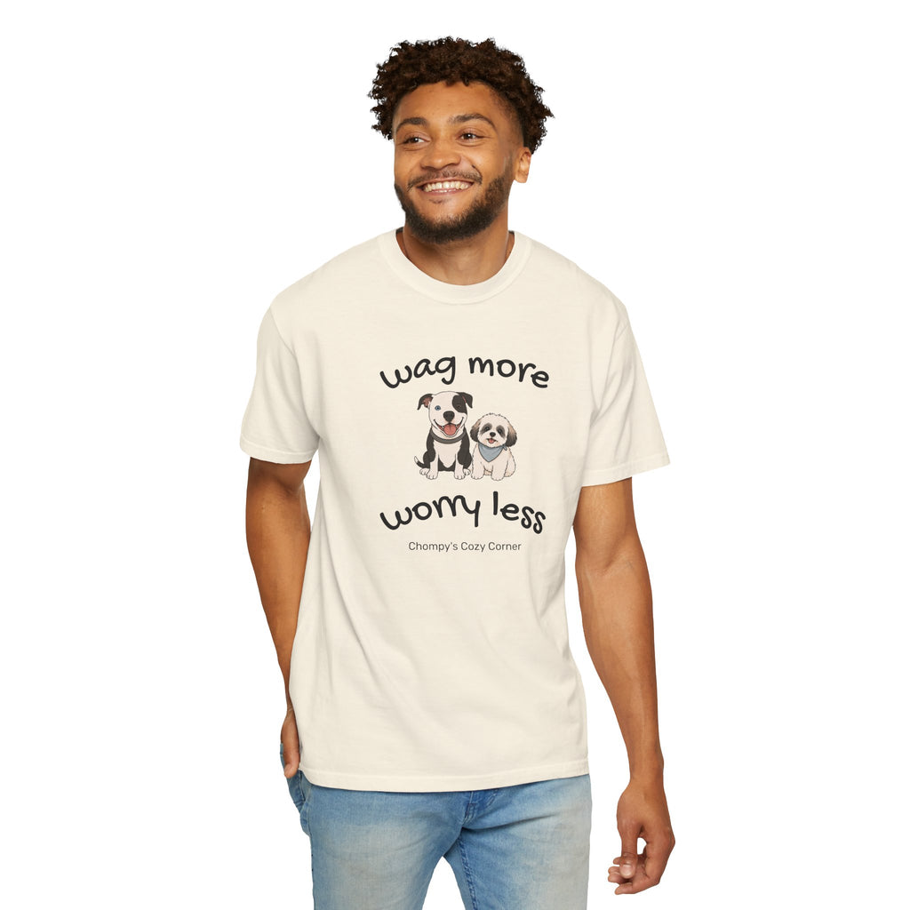 Wag More Worry Less Dog Graphic T-Shirt