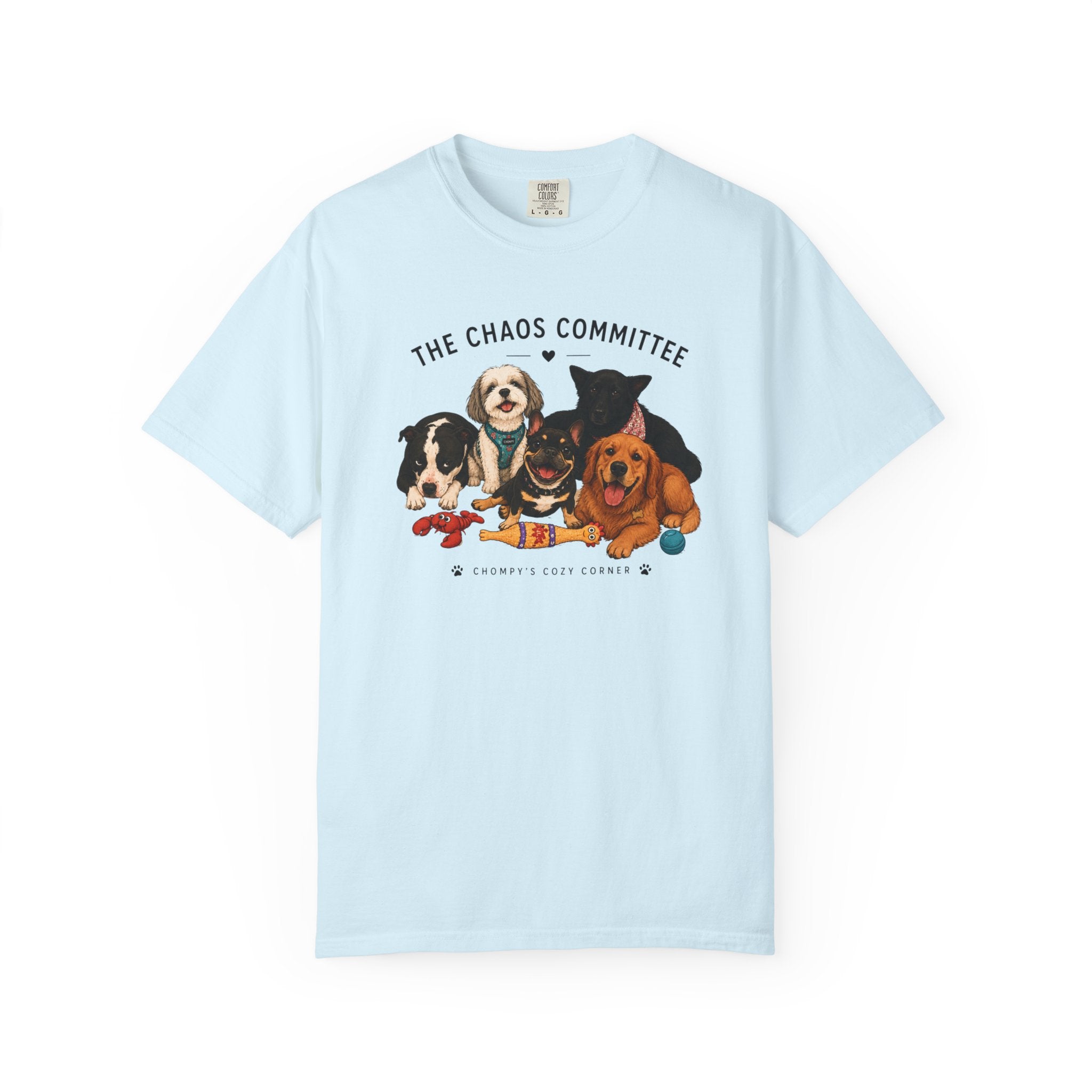 Chompy & Furriends ft. Fenlons: The Chaos Committee T-Shirt — Cute Pack of Dogs Graphic Tee