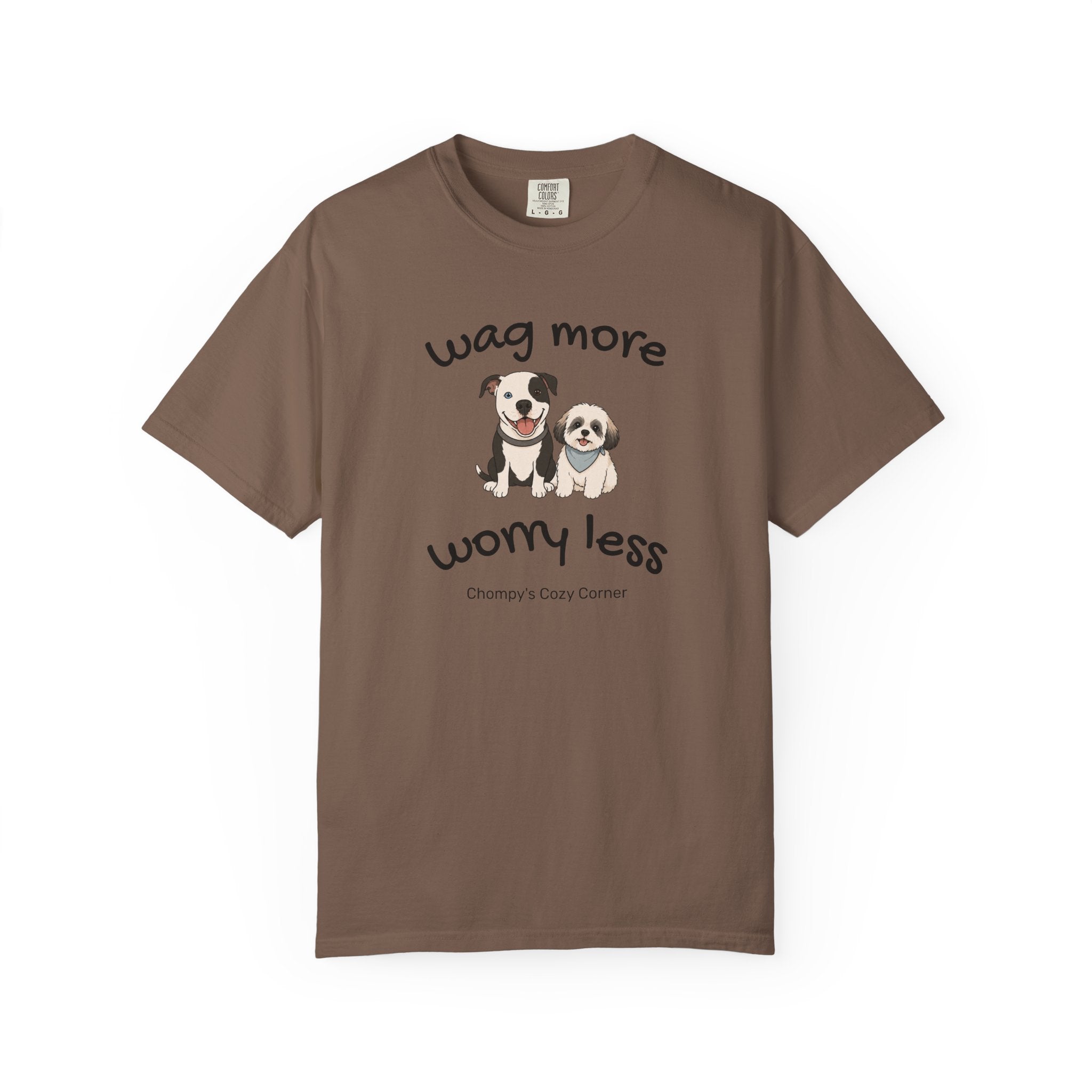 Wag More Worry Less Dog Graphic T-Shirt