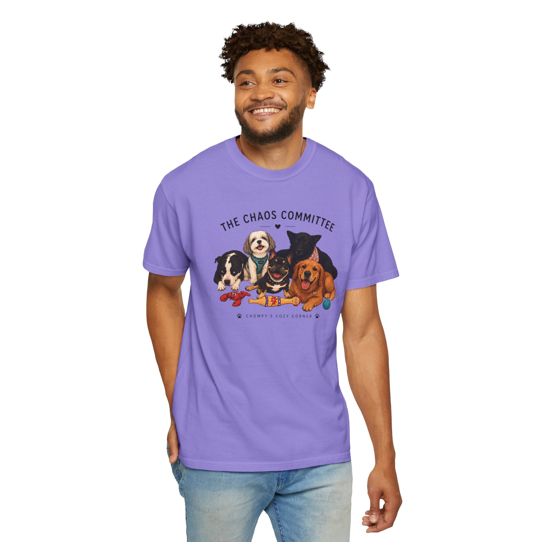 Chompy & Furriends ft. Fenlons: The Chaos Committee T-Shirt — Cute Pack of Dogs Graphic Tee