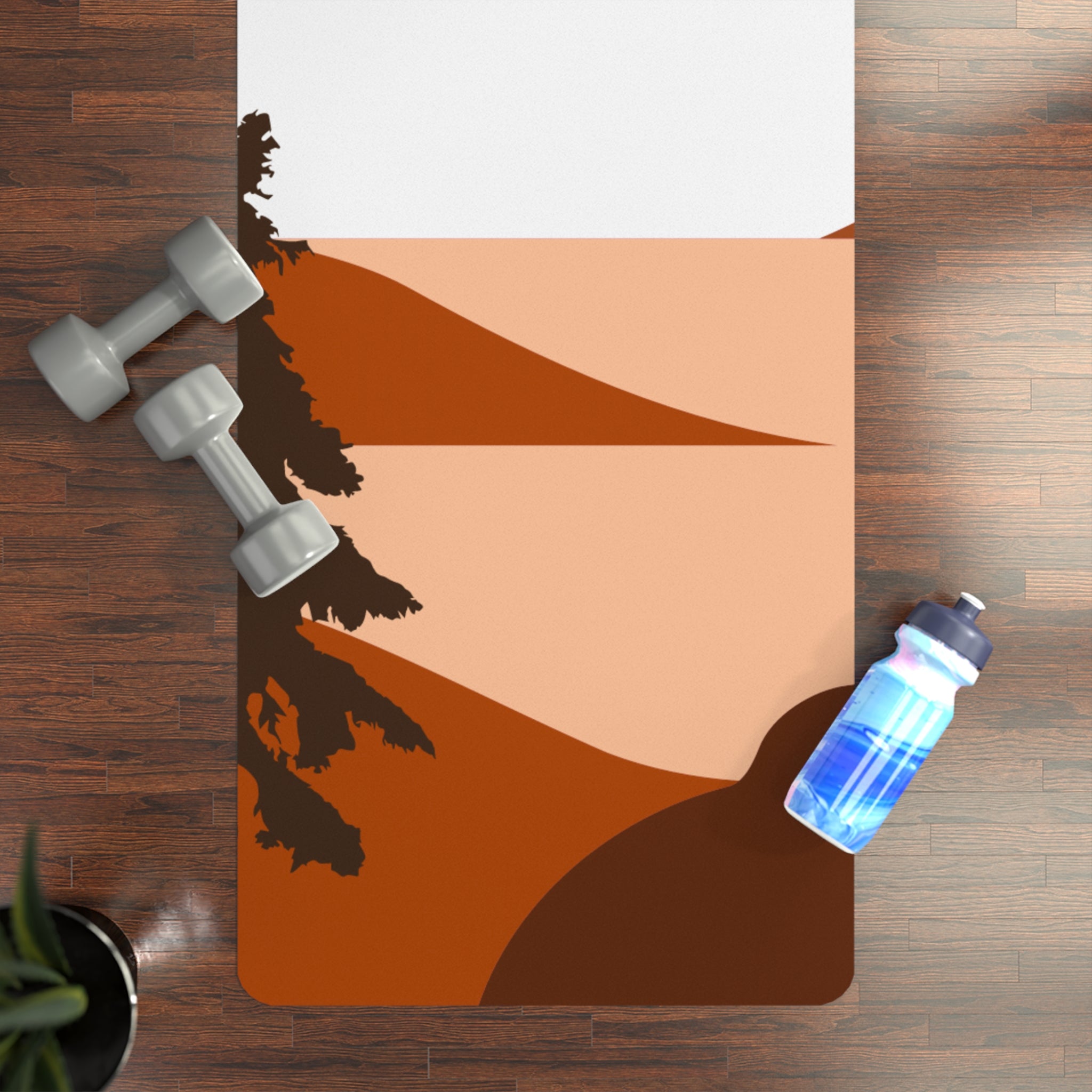 Yoga Mat — Pink Rubber Mat with “breathe.” Motivational Design