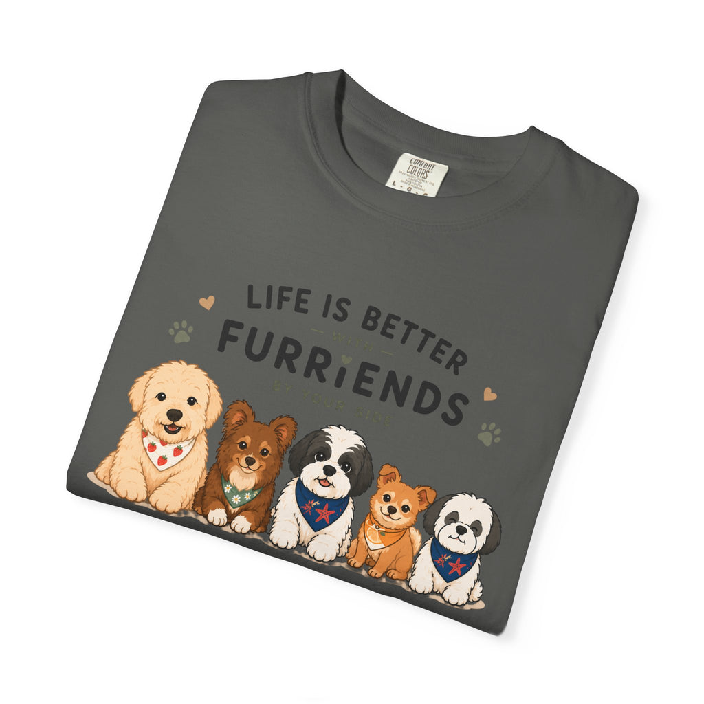 Chompy and Furriends ft. Cohen Crew: Life Is Better With Furriends T-Shirt — Cute Dogs Graphic Tee