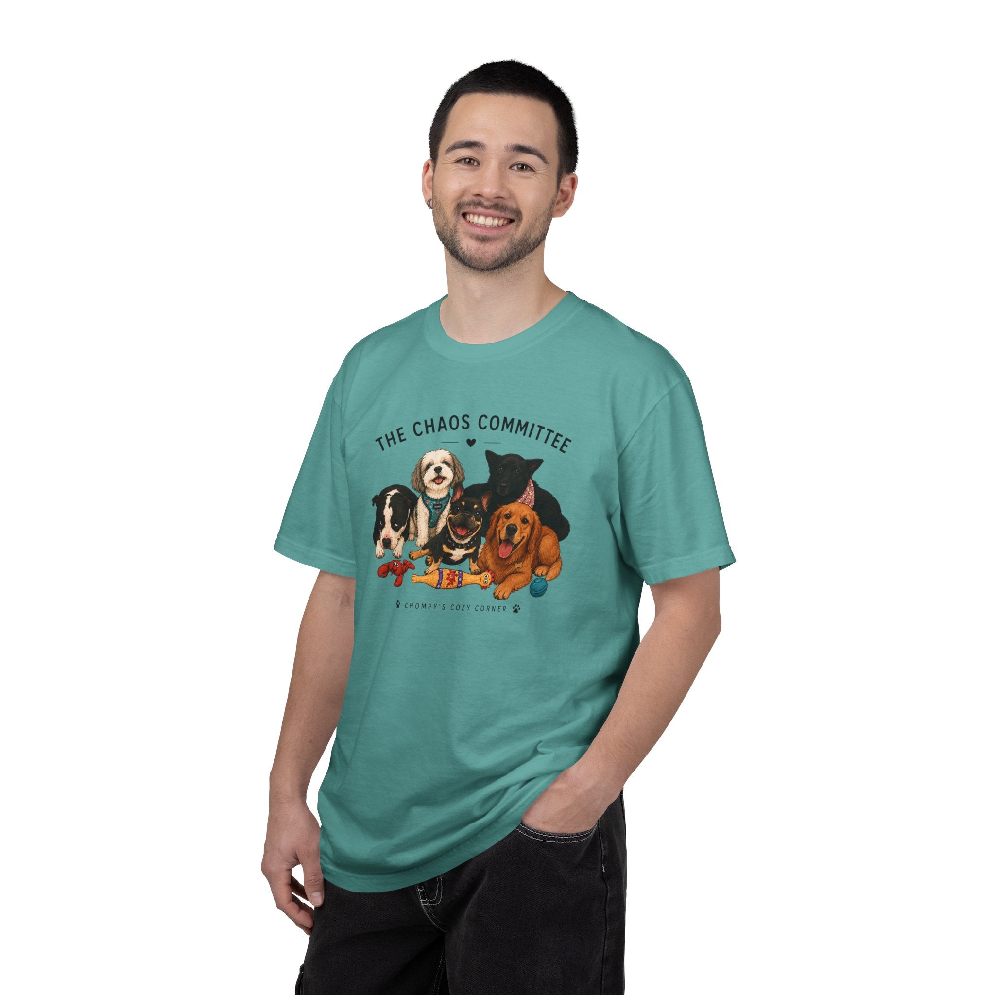 Chompy & Furriends ft. Fenlons: The Chaos Committee T-Shirt — Cute Pack of Dogs Graphic Tee