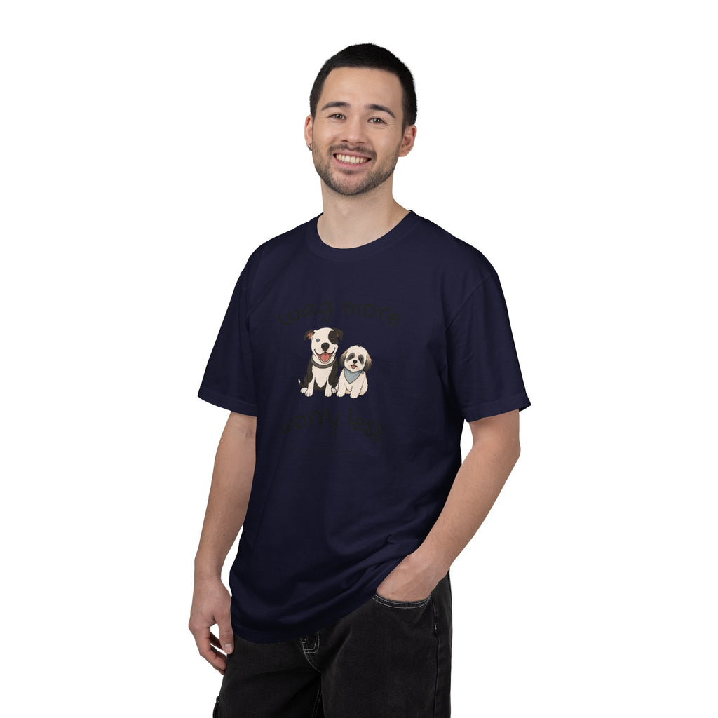 Wag More Worry Less Dog Graphic T-Shirt