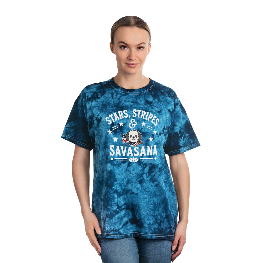 Stars stripes savasana Tie-Dye Tee for yoga