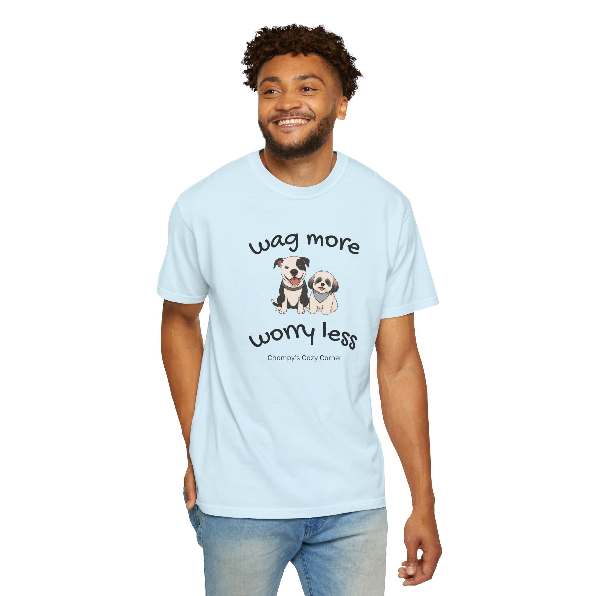 Wag More Worry Less Dog Graphic T-Shirt