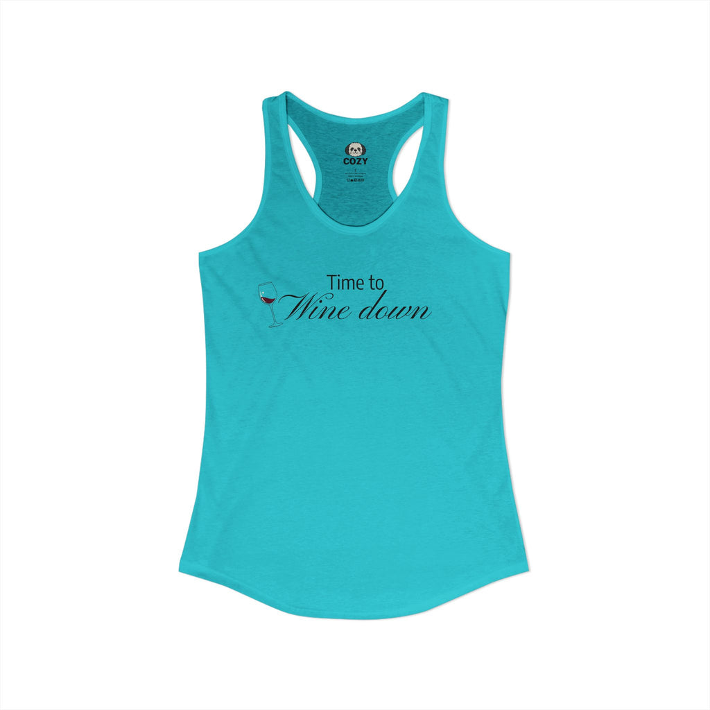 Time to Wine Down Racerback Tank — Yoga Wine Glass Tank Top for Women