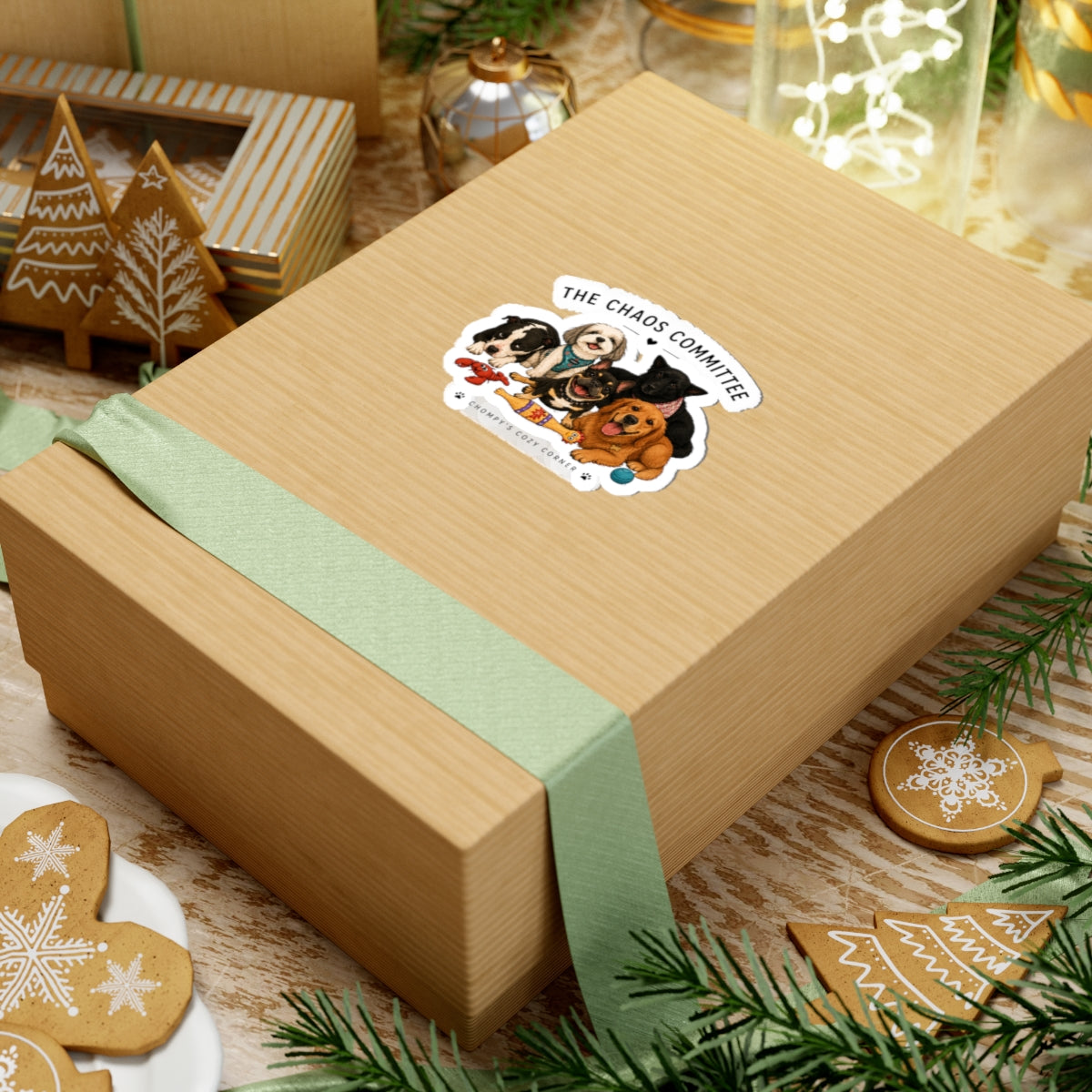 The Chaos Committee Dog Sticker — Cute Pack of Playful Pups (Kiss-Cut)