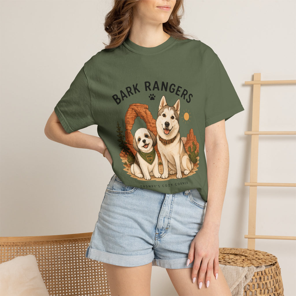 Chompy and Furriends ft. Boba: Bark Rangers T-Shirt — Cute Adventure Dog Graphic Tee
