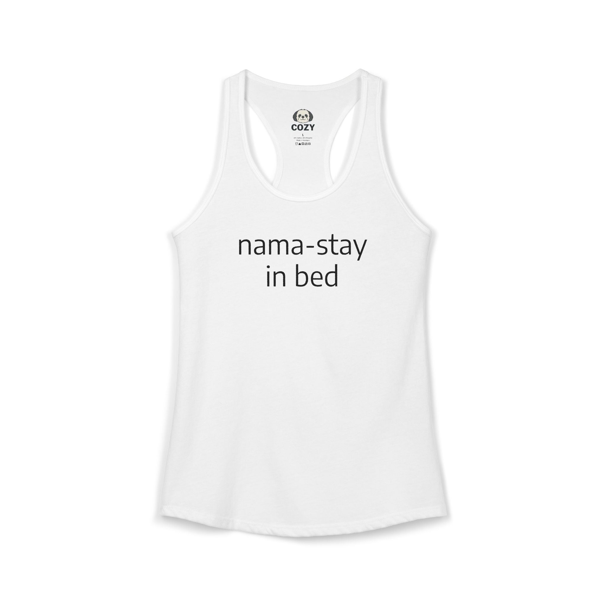 Nama-stay In Bed Racerback Tank — Funny Namaste Yoga Tank Top