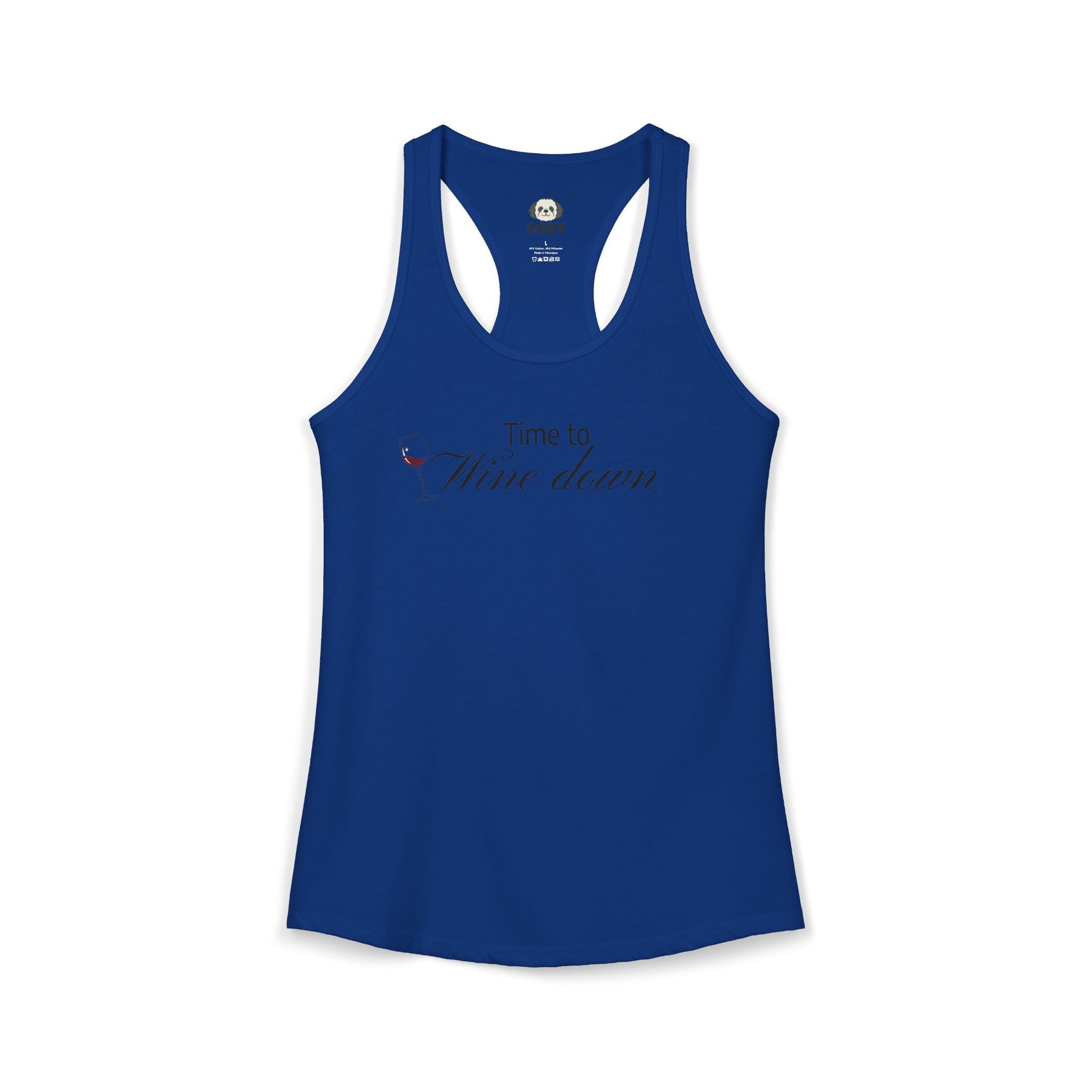Time to Wine Down Racerback Tank — Yoga Wine Glass Tank Top for Women