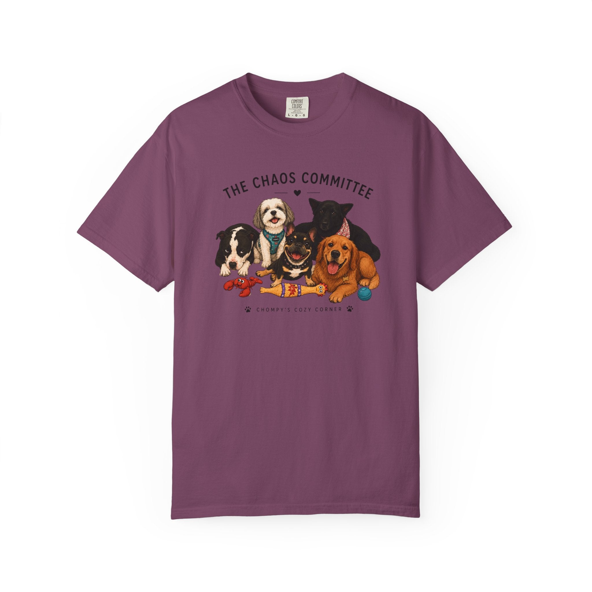 Chompy & Furriends ft. Fenlons: The Chaos Committee T-Shirt — Cute Pack of Dogs Graphic Tee