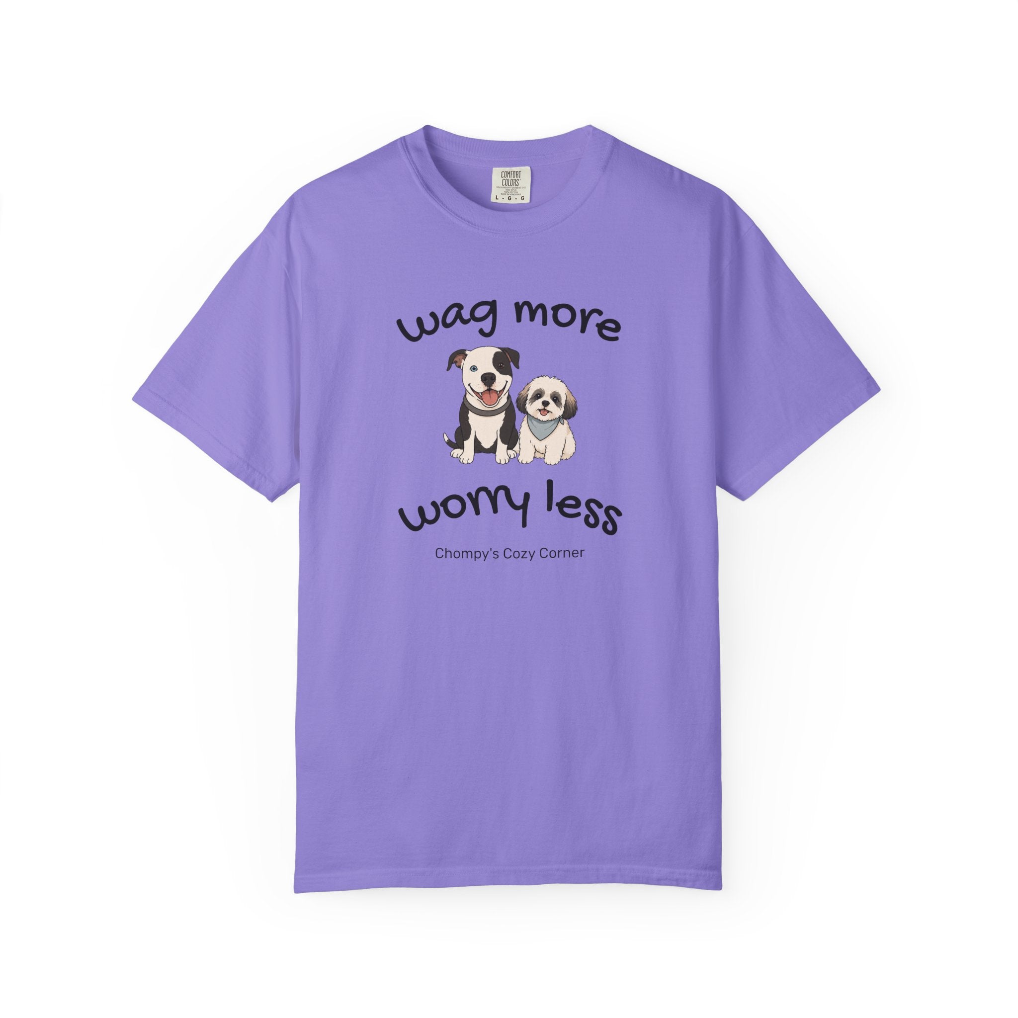 Wag More Worry Less Dog Graphic T-Shirt