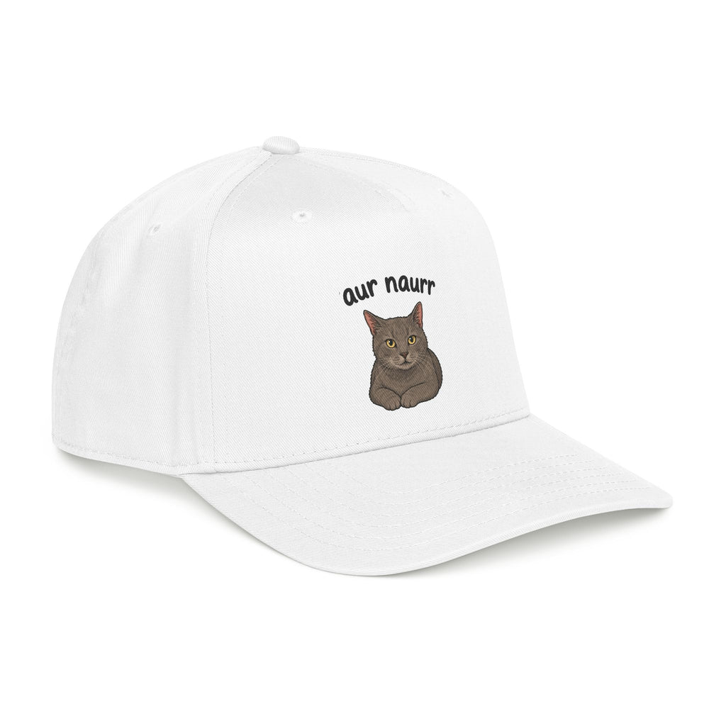 Cat Face Baseball Cap — "aur naurr" Cute Grumpy Kitty Embroidered Hat