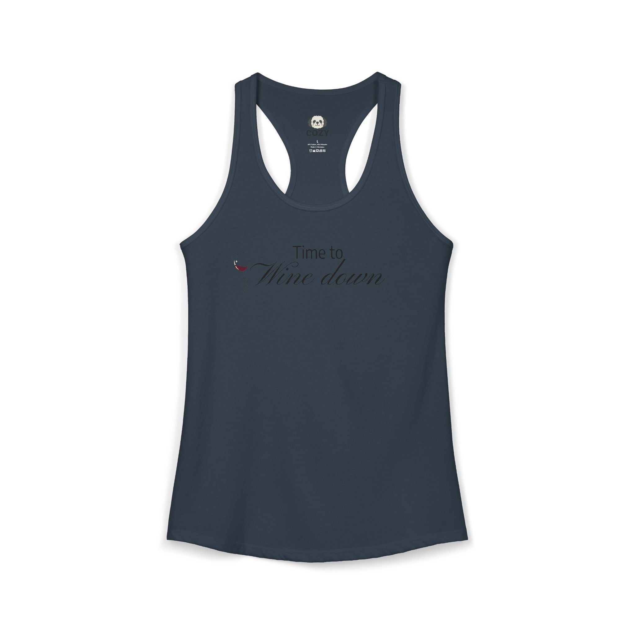 Time to Wine Down Racerback Tank — Yoga Wine Glass Tank Top for Women