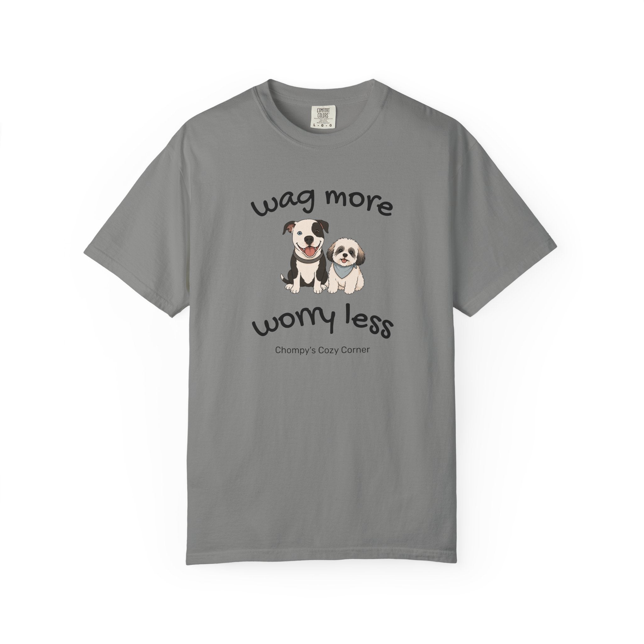 Wag More Worry Less Dog Graphic T-Shirt