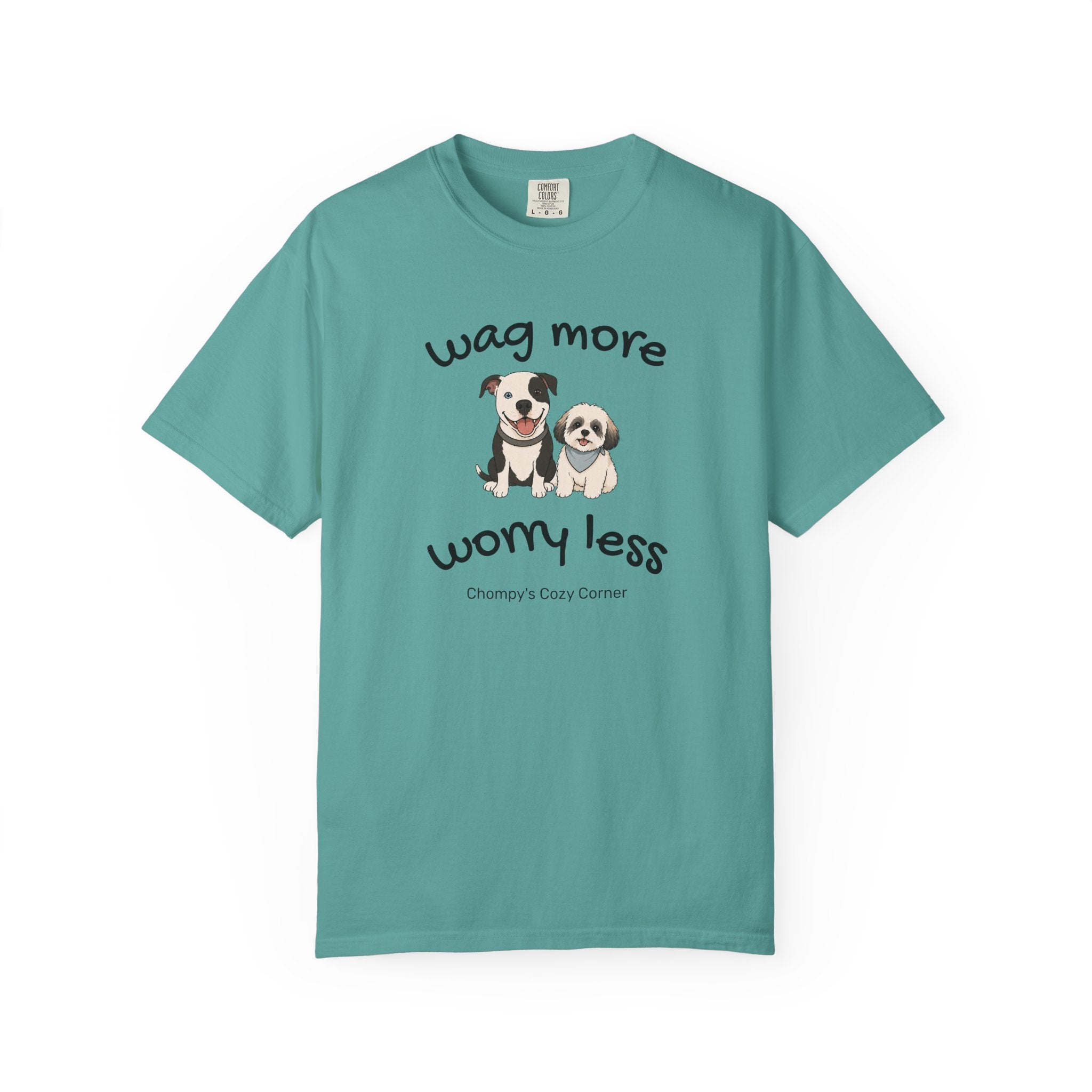Wag More Worry Less Dog Graphic T-Shirt