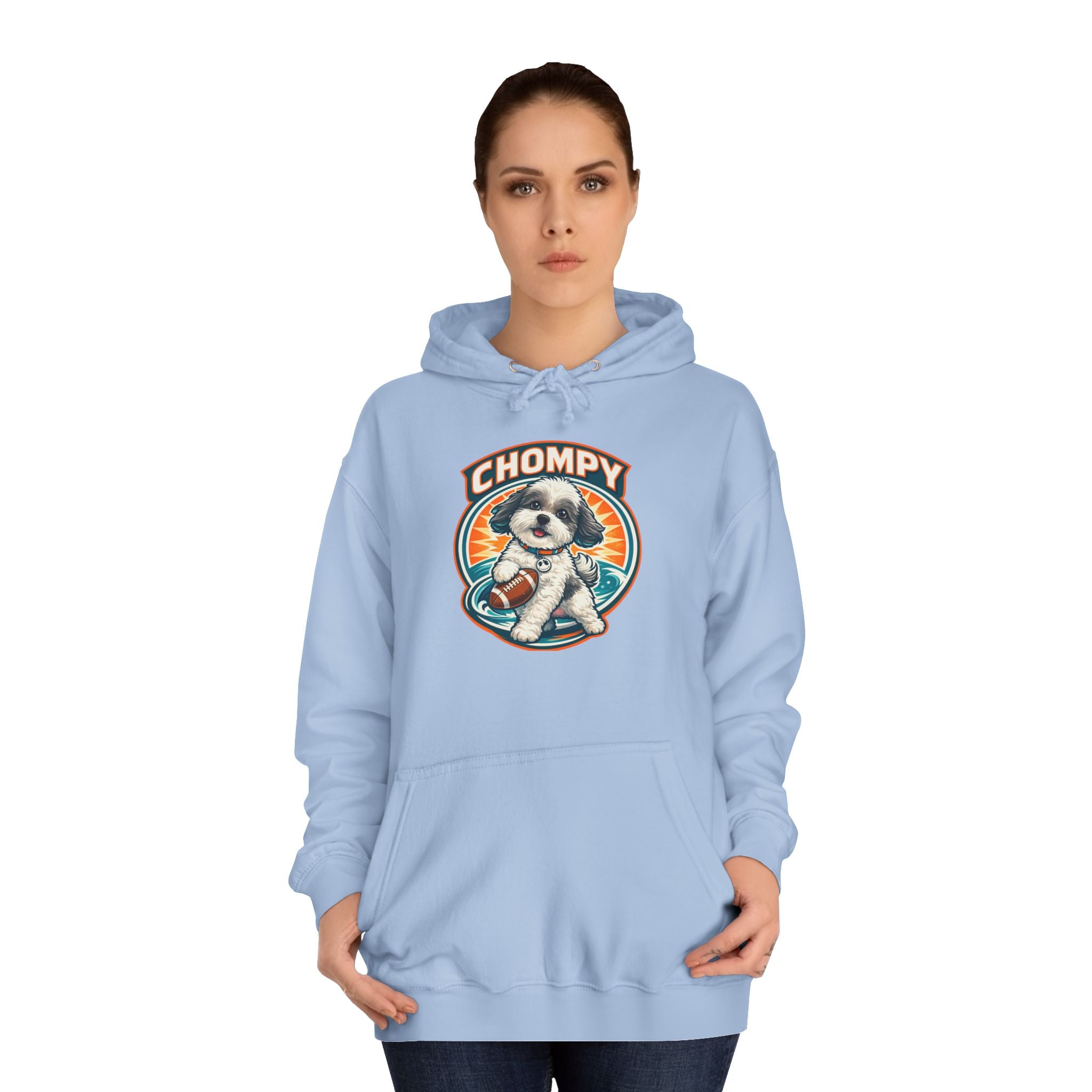 'Chompy' Football Cute Puppy Retro College Hoodie
