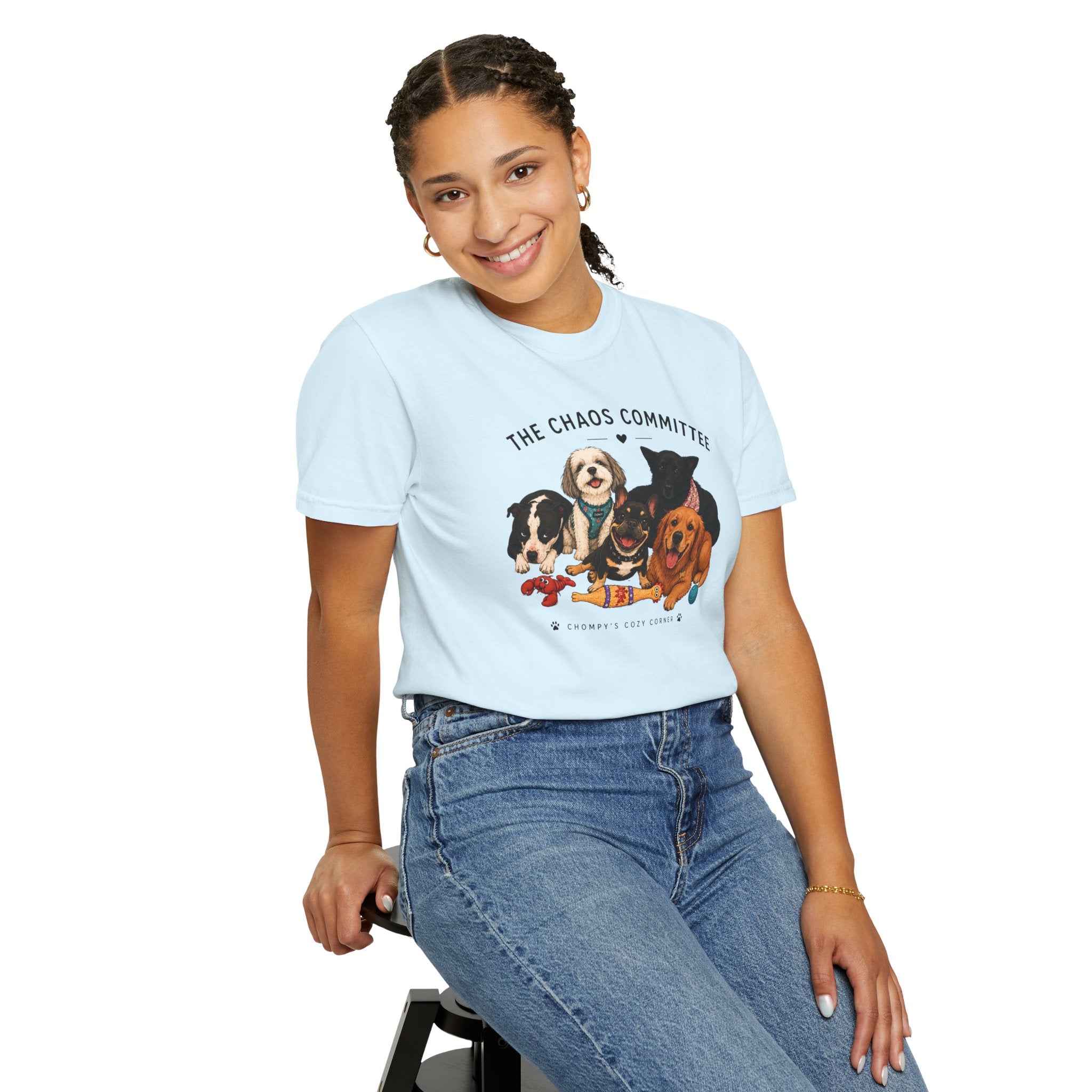 Chompy & Furriends ft. Fenlons: The Chaos Committee T-Shirt — Cute Pack of Dogs Graphic Tee