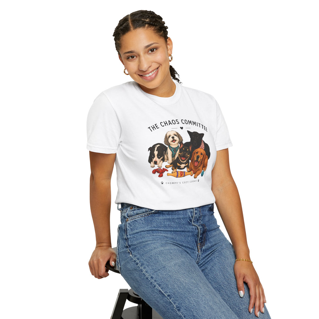 Chompy & Furriends ft. Fenlons: The Chaos Committee T-Shirt — Cute Pack of Dogs Graphic Tee