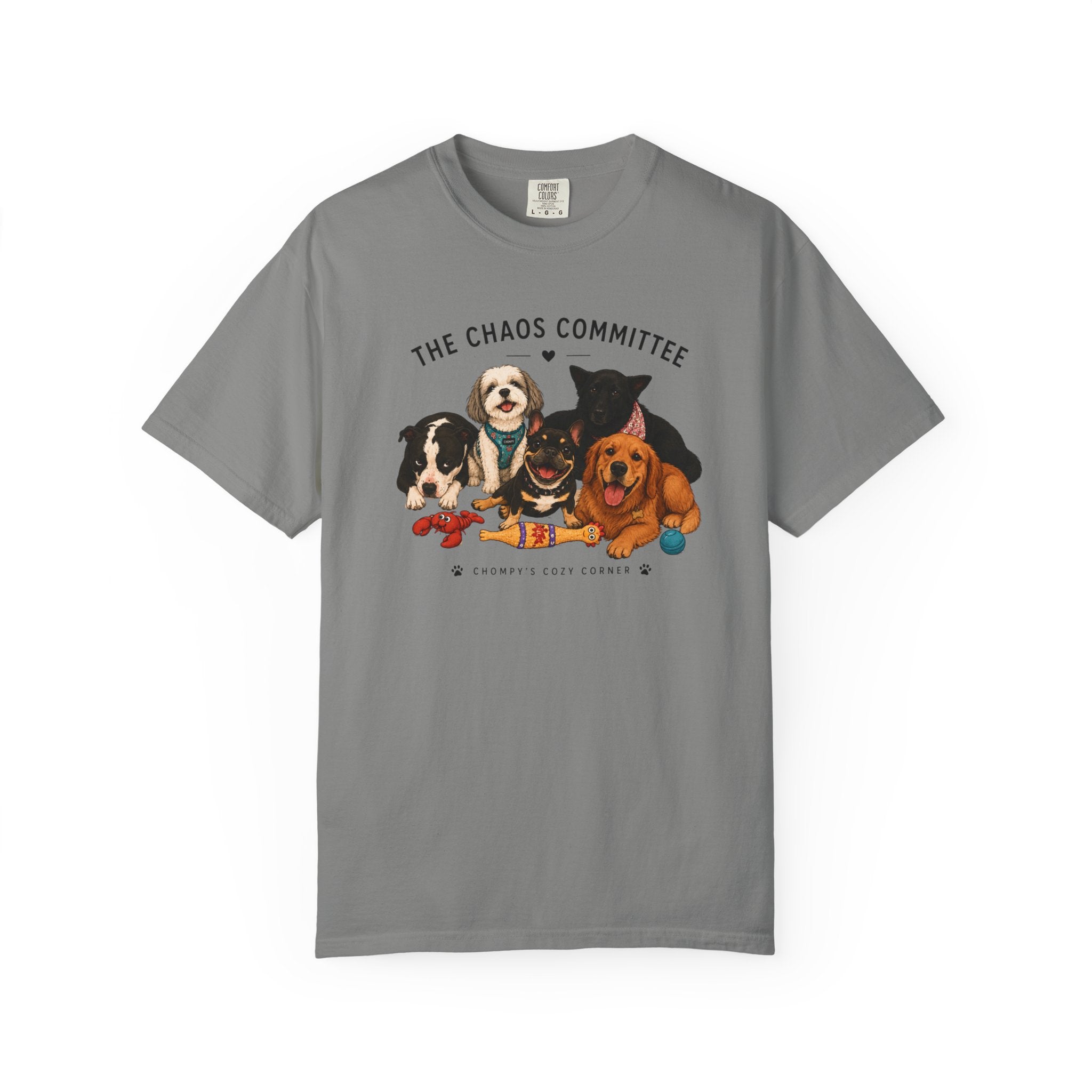 Chompy & Furriends ft. Fenlons: The Chaos Committee T-Shirt — Cute Pack of Dogs Graphic Tee