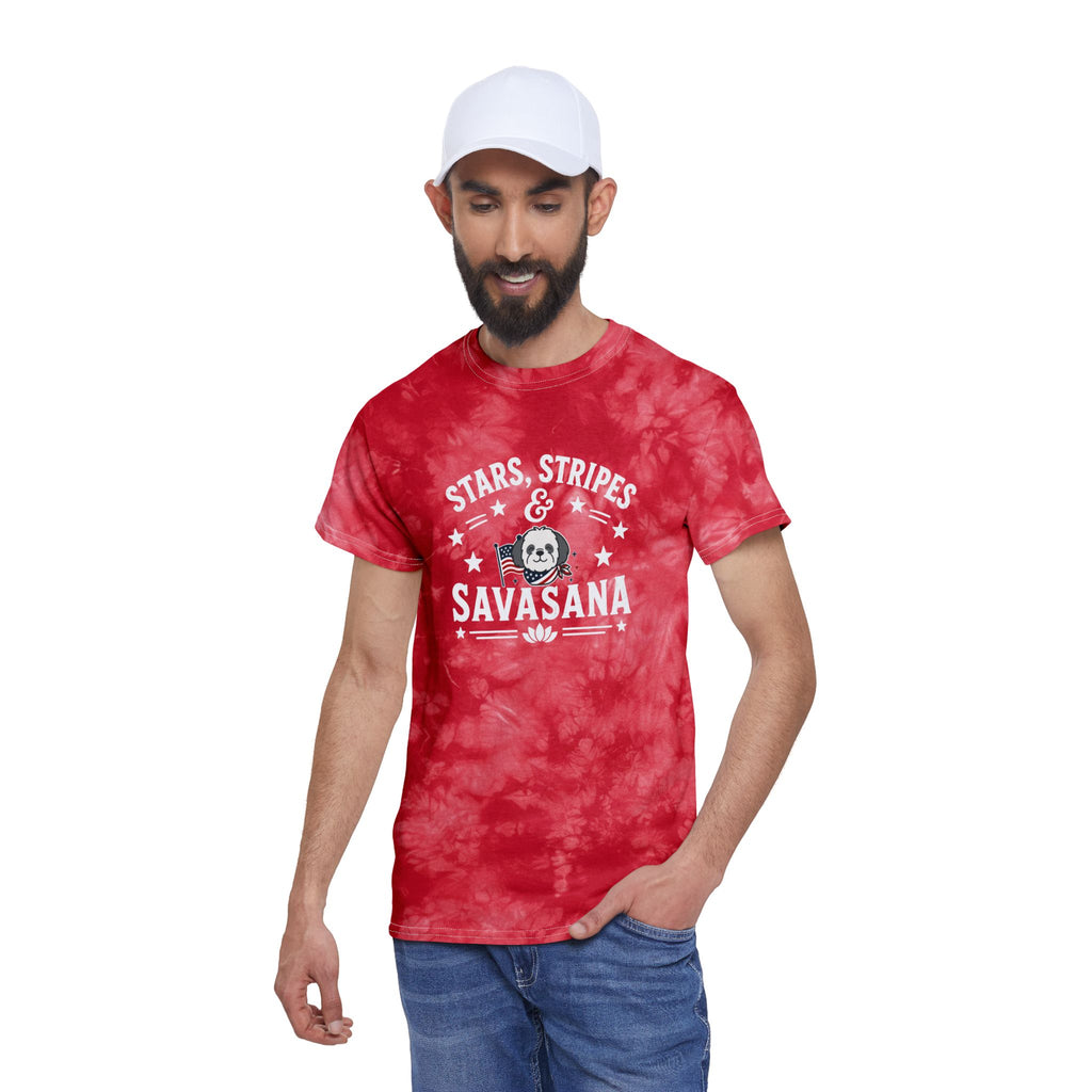 Stars stripes savasana Tie-Dye Tee for yoga