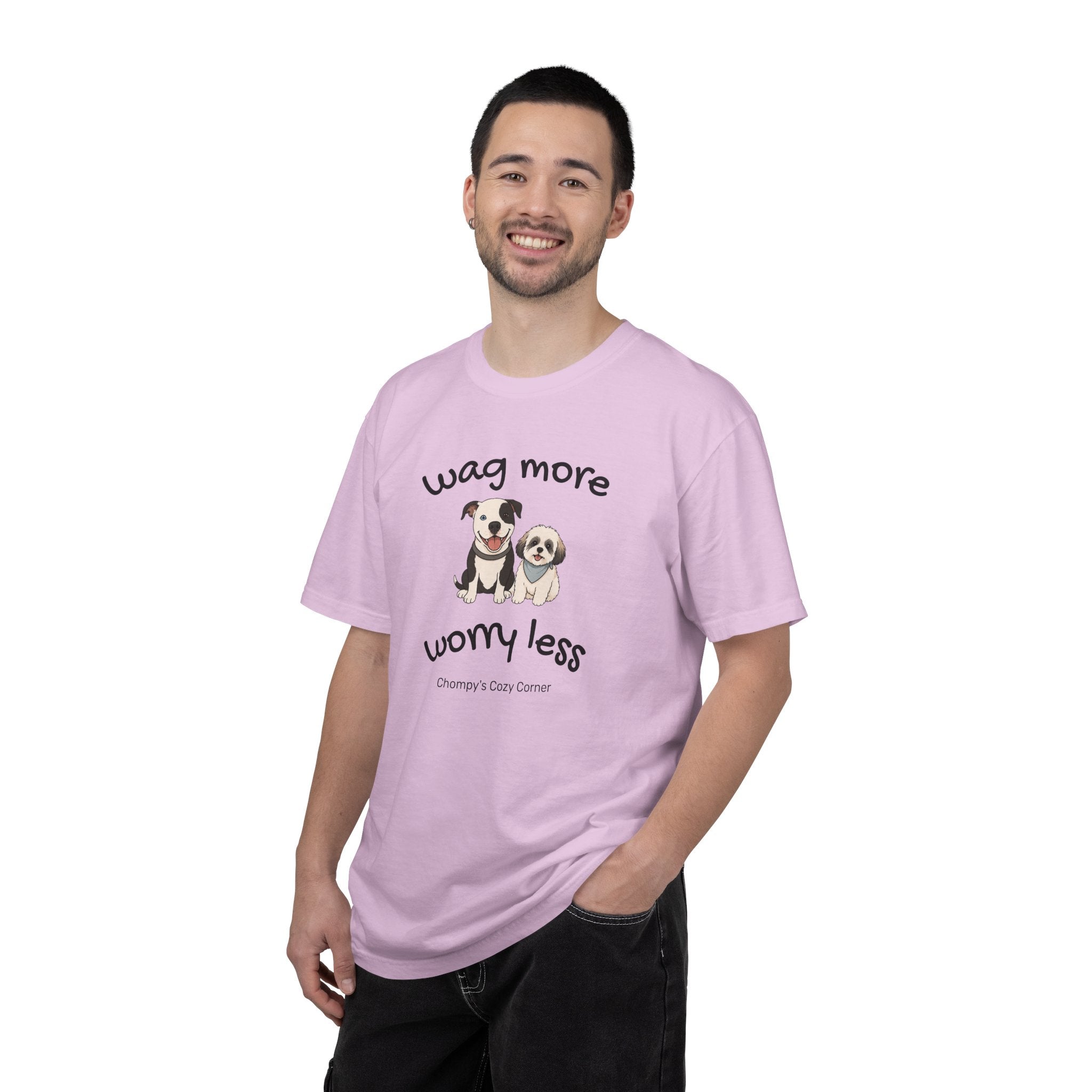 Wag More Worry Less Dog Graphic T-Shirt