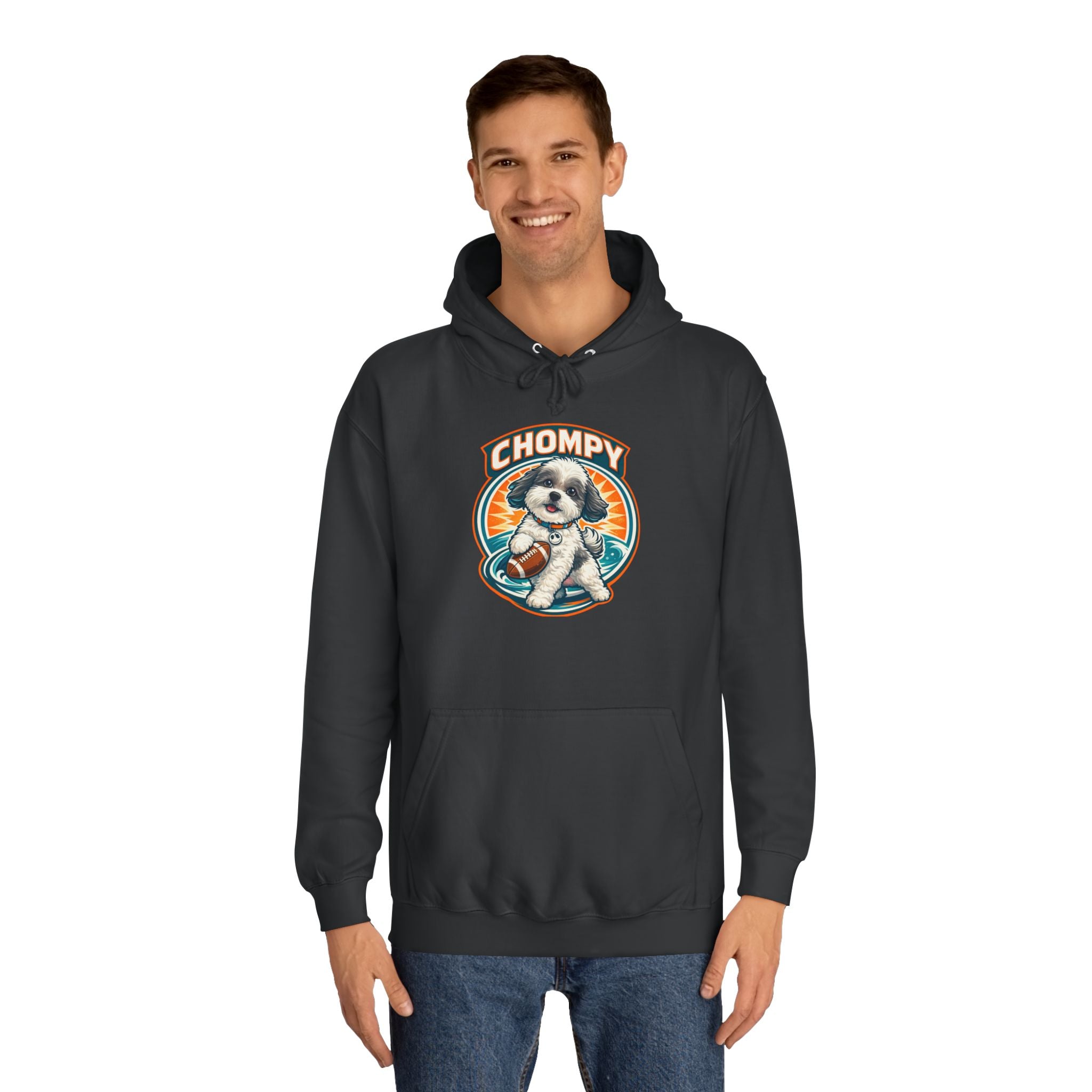 'Chompy' Football Cute Puppy Retro College Hoodie