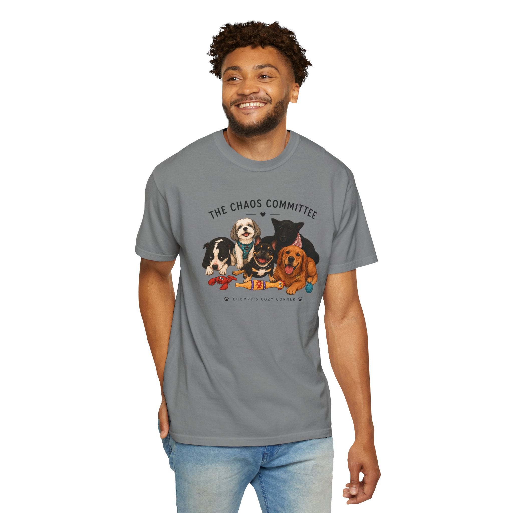 Chompy & Furriends ft. Fenlons: The Chaos Committee T-Shirt — Cute Pack of Dogs Graphic Tee