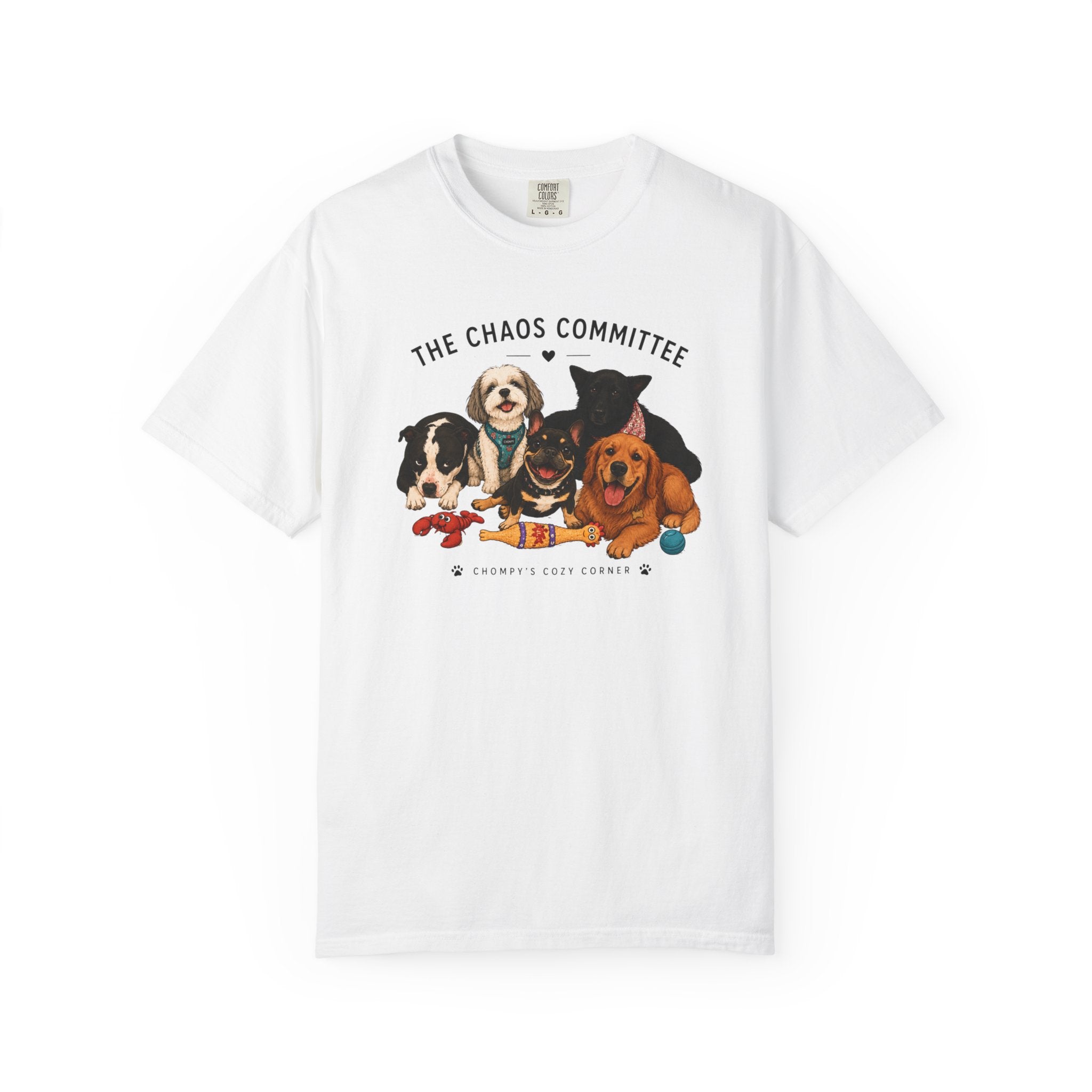Chompy & Furriends ft. Fenlons: The Chaos Committee T-Shirt — Cute Pack of Dogs Graphic Tee