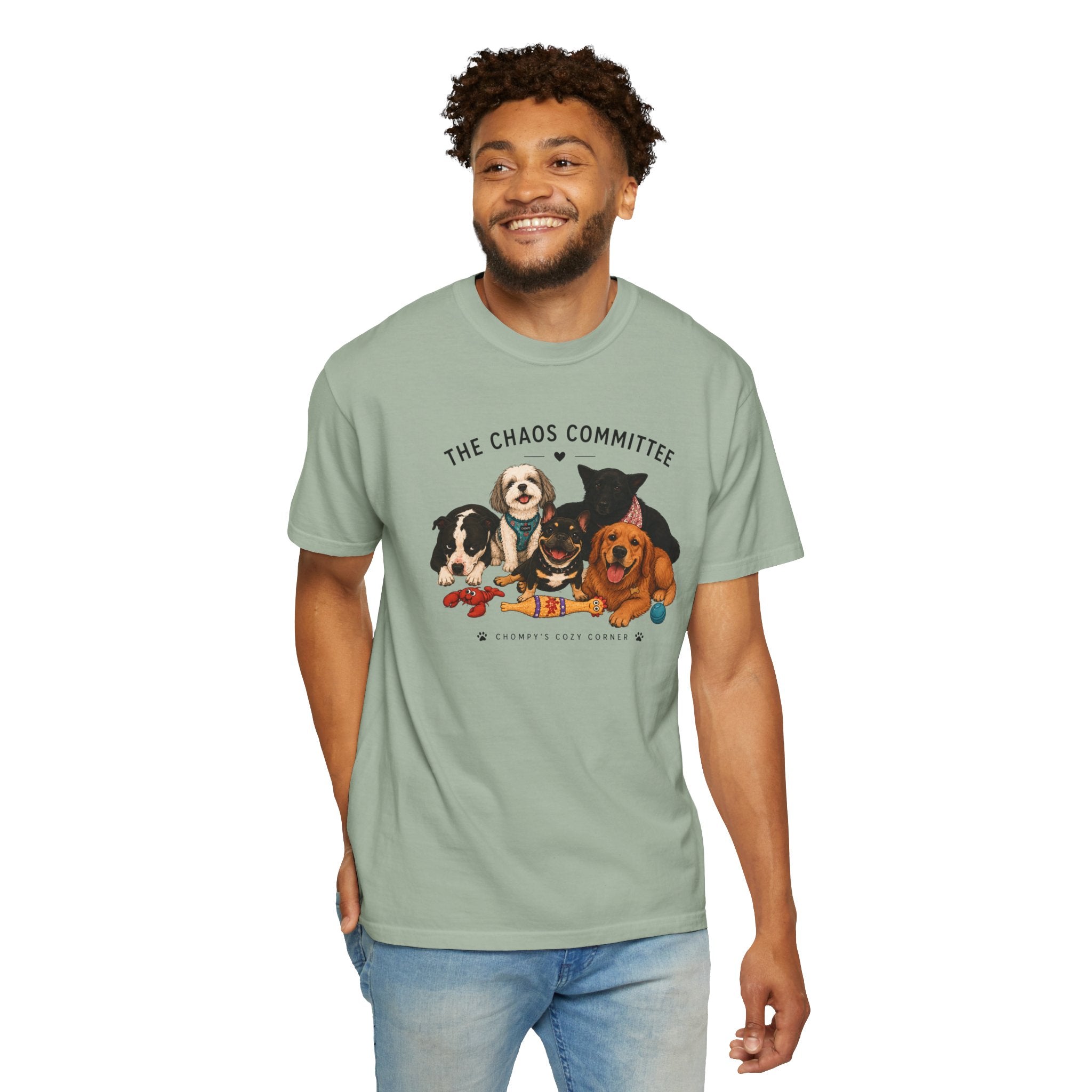 Chompy & Furriends ft. Fenlons: The Chaos Committee T-Shirt — Cute Pack of Dogs Graphic Tee