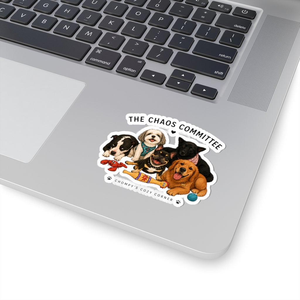 The Chaos Committee Dog Sticker — Cute Pack of Playful Pups (Kiss-Cut)