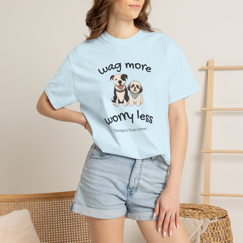 Wag More Worry Less Dog Graphic T-Shirt