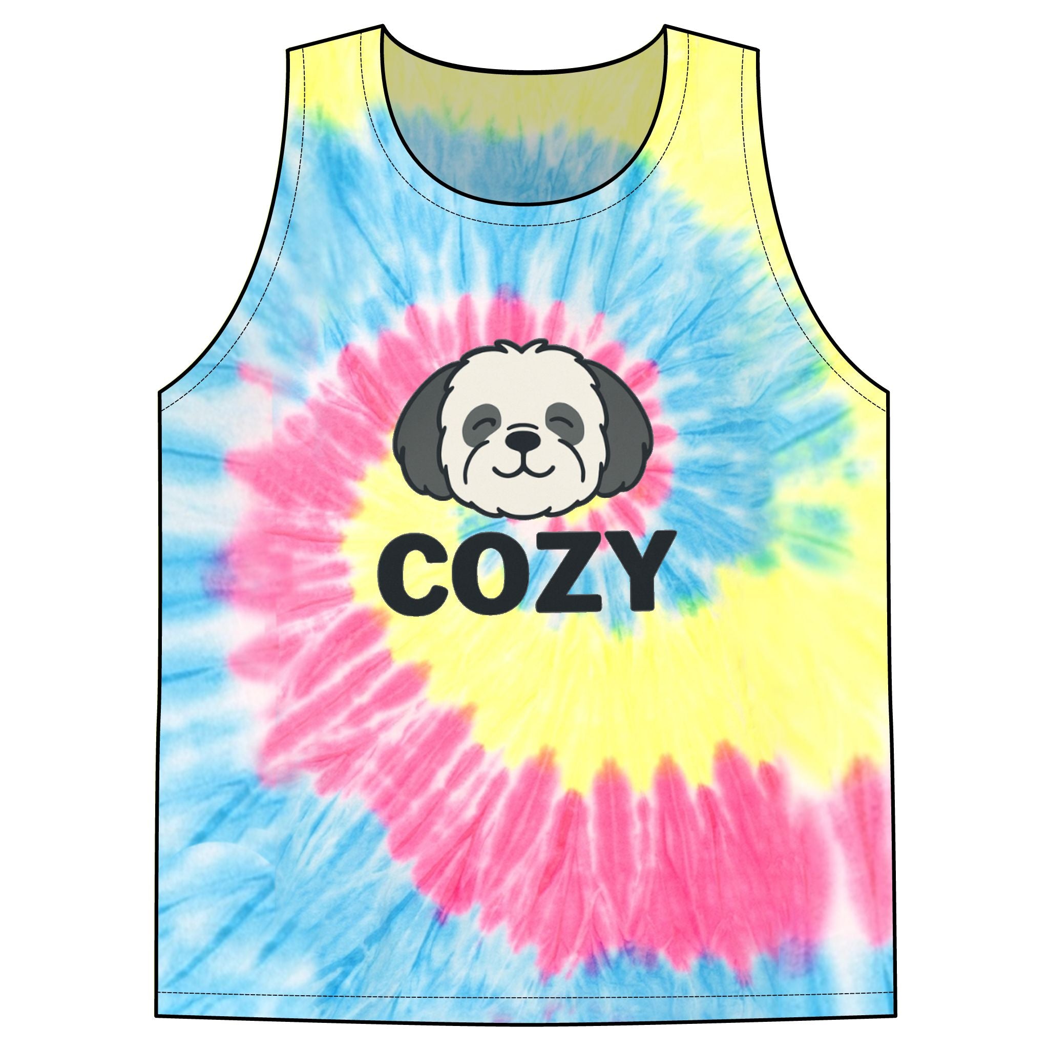 Cozy Shihpoo Tie-Dye Tank Top