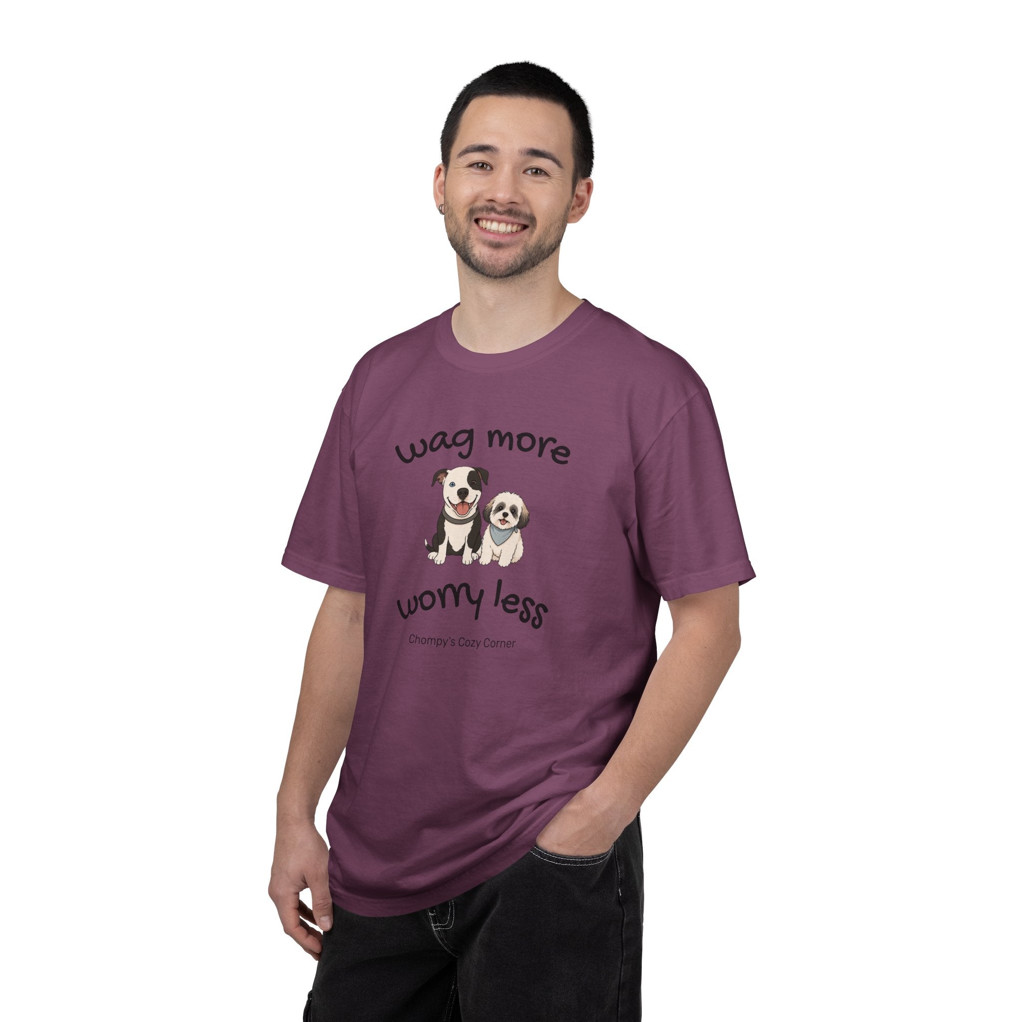 Wag More Worry Less Dog Graphic T-Shirt