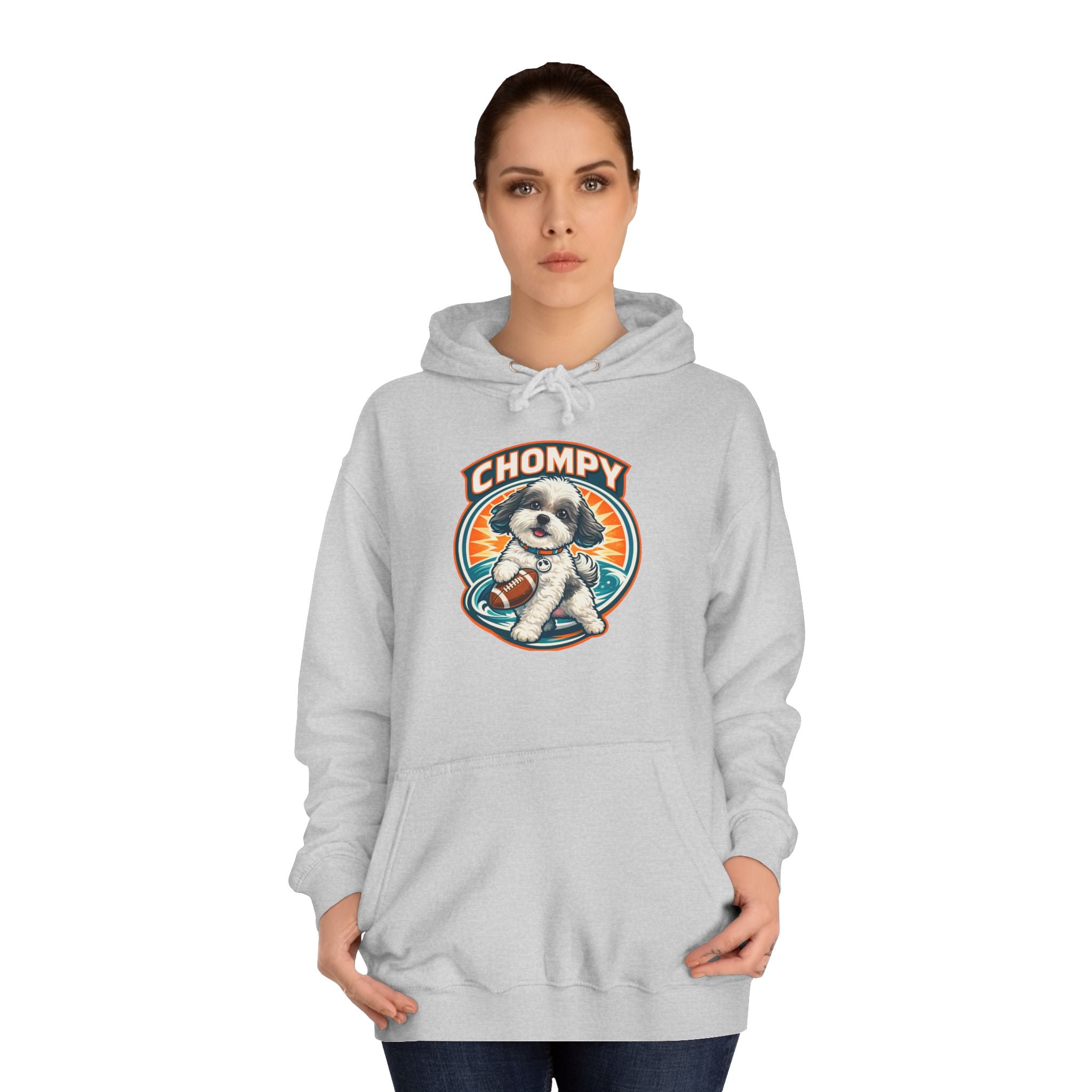 'Chompy' Football Cute Puppy Retro College Hoodie