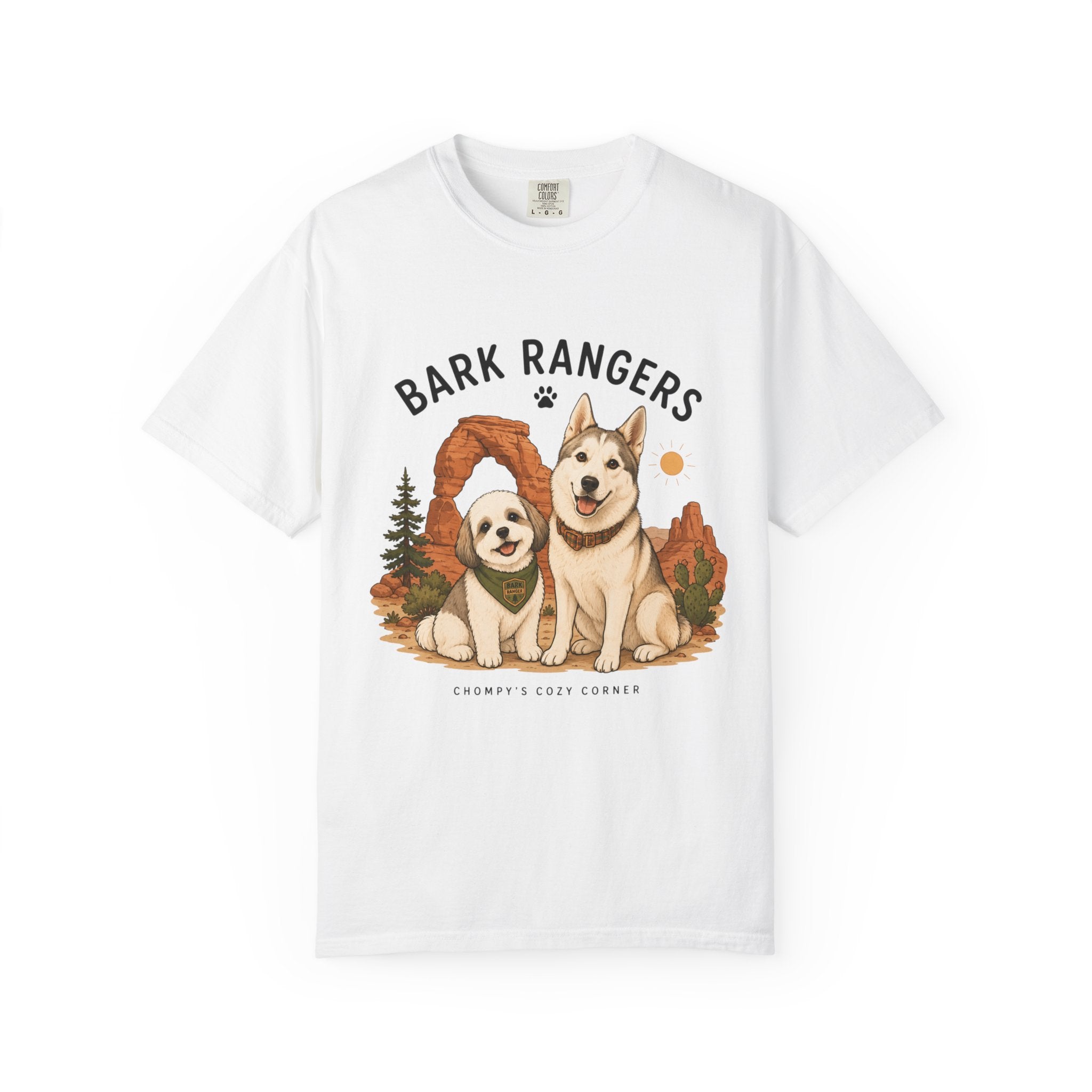 Chompy and Furriends ft. Boba: Bark Rangers T-Shirt — Cute Adventure Dog Graphic Tee