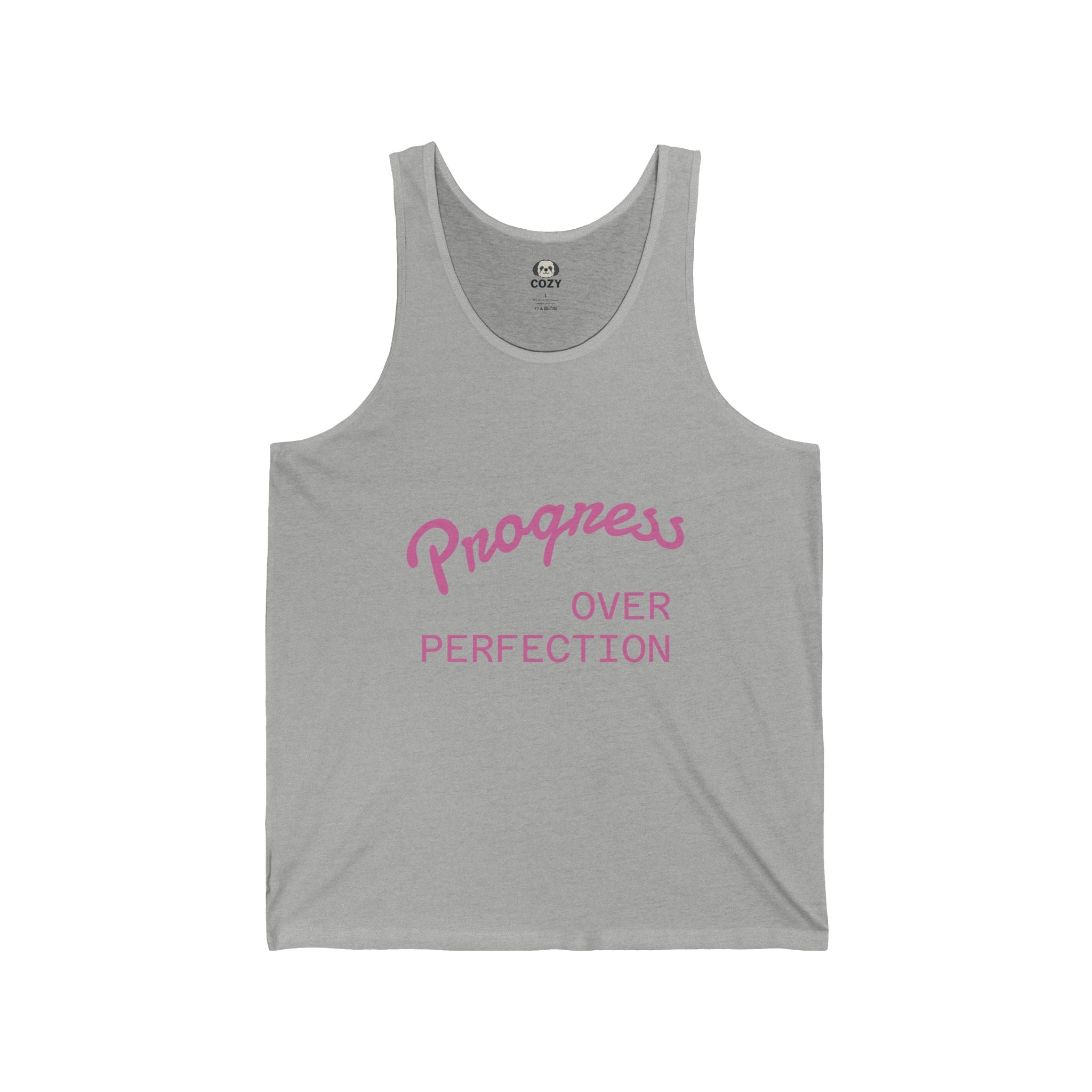 Progress Over Perfection Pink Tank Top