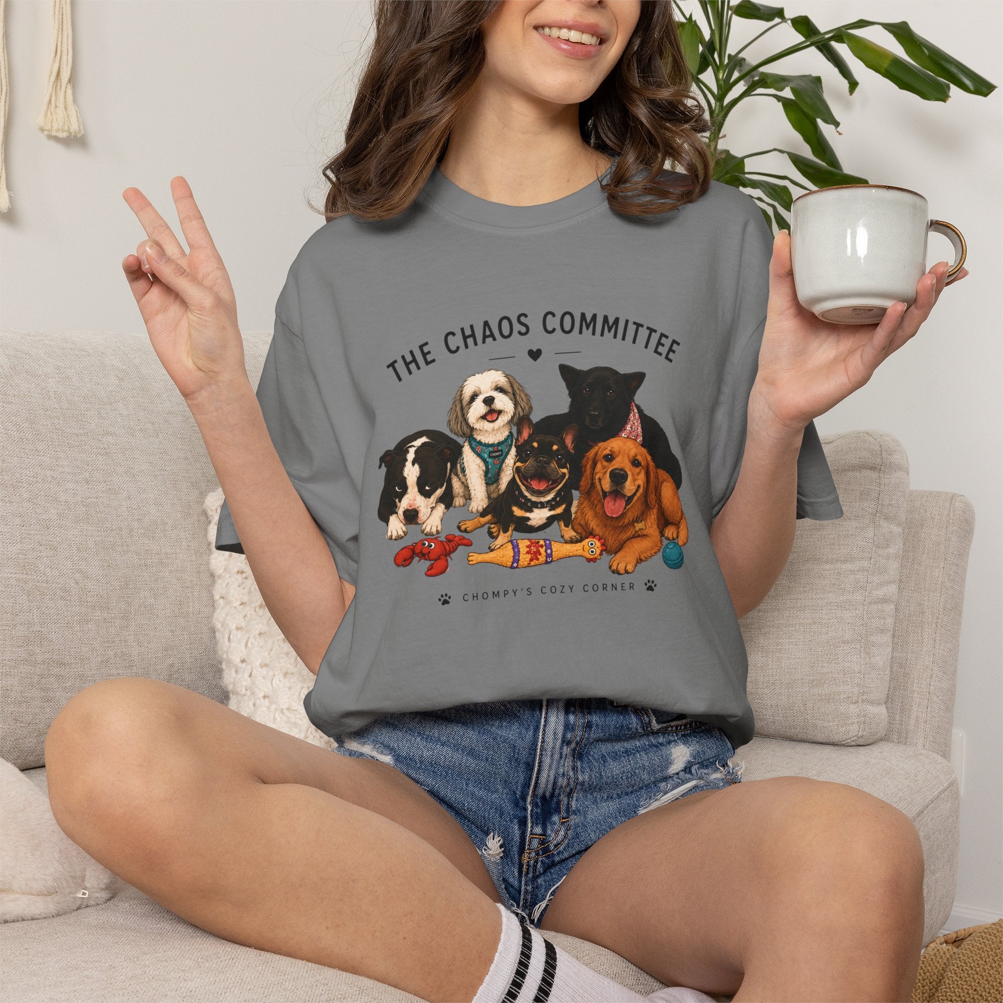 Chompy & Furriends ft. Fenlons: The Chaos Committee T-Shirt — Cute Pack of Dogs Graphic Tee