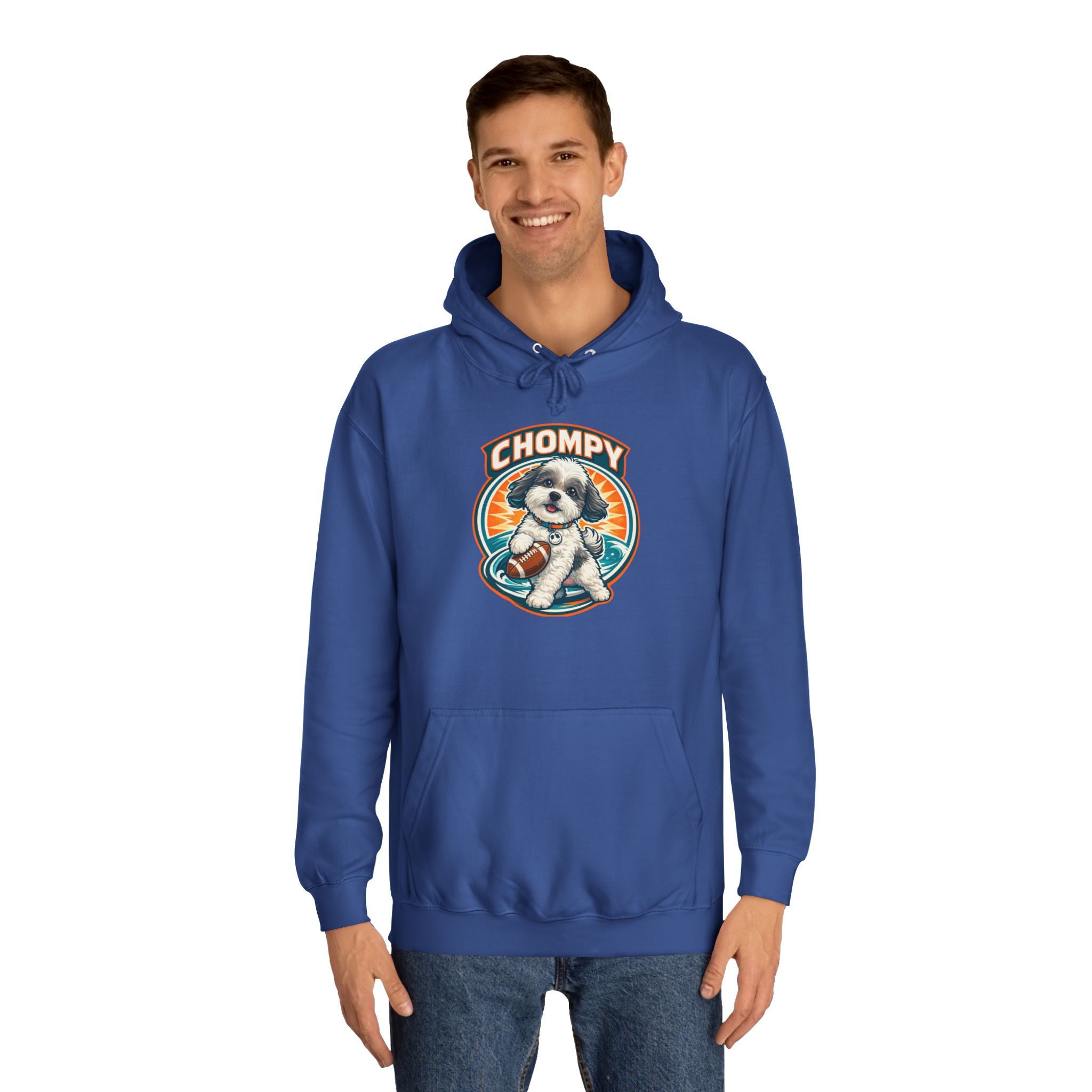 'Chompy' Football Cute Puppy Retro College Hoodie