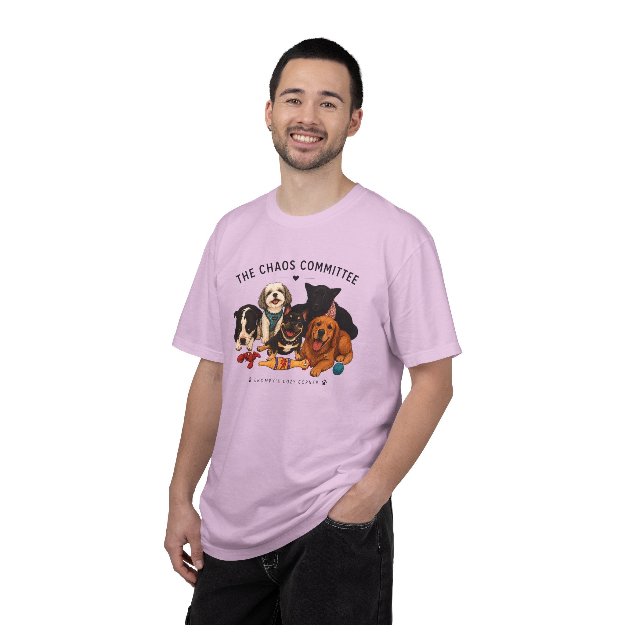 Chompy & Furriends ft. Fenlons: The Chaos Committee T-Shirt — Cute Pack of Dogs Graphic Tee
