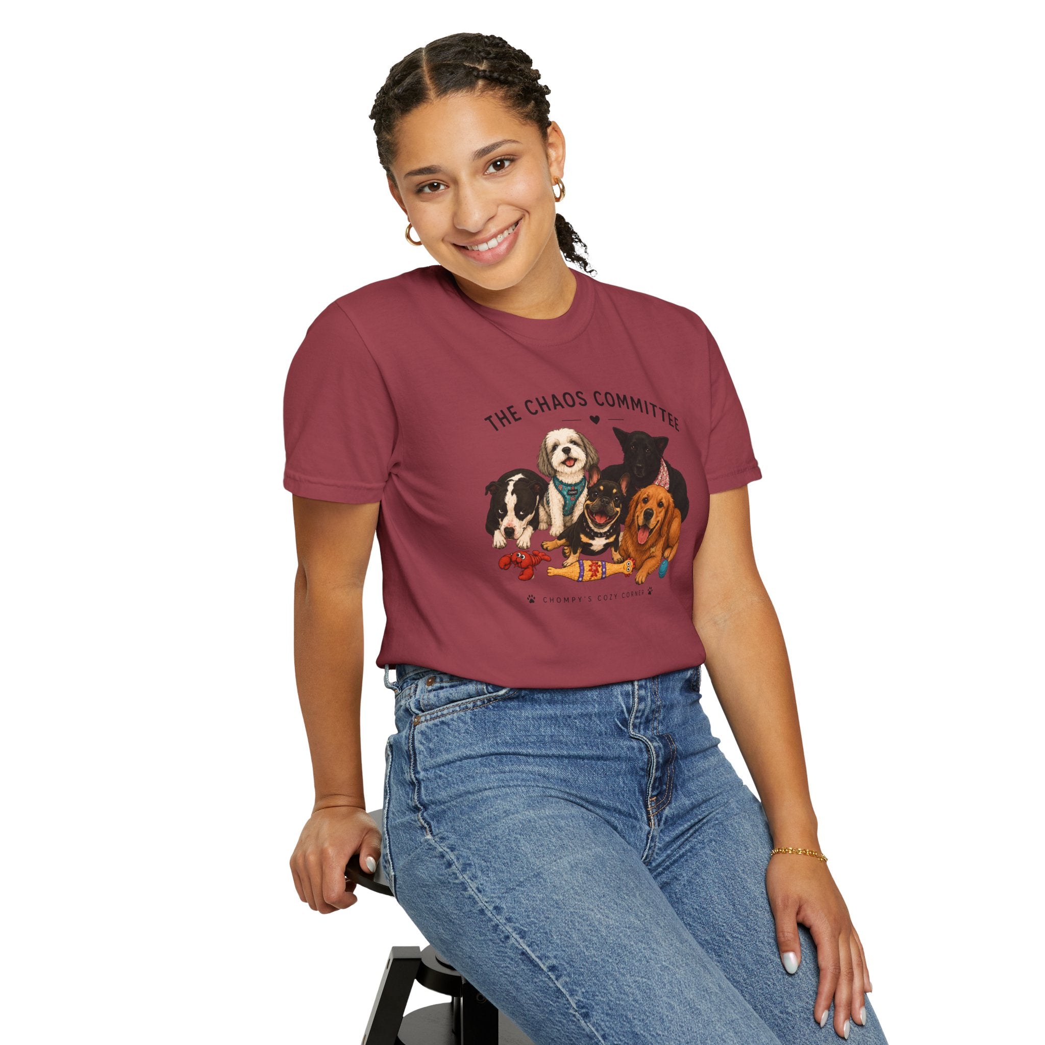 Chompy & Furriends ft. Fenlons: The Chaos Committee T-Shirt — Cute Pack of Dogs Graphic Tee