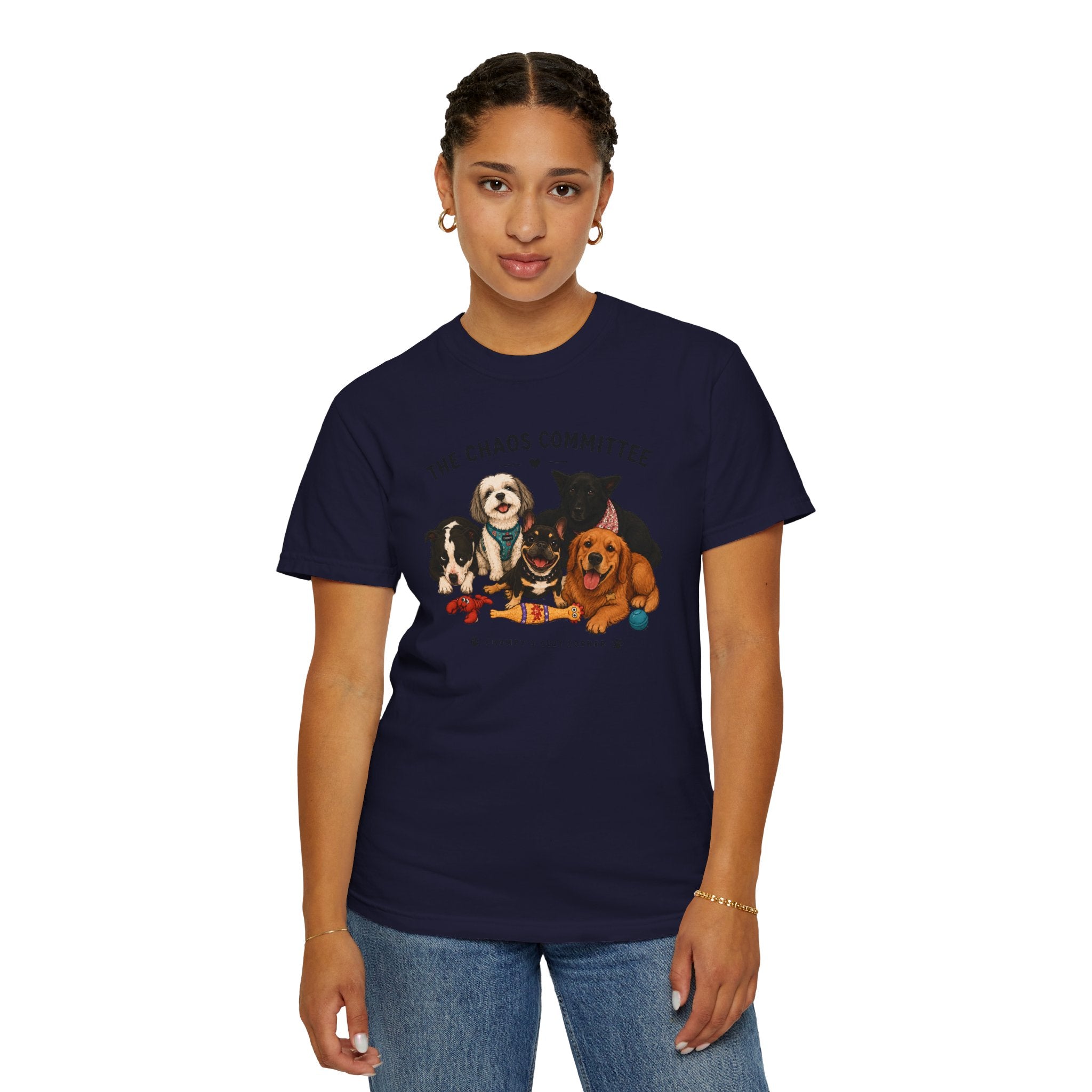 Chompy & Furriends ft. Fenlons: The Chaos Committee T-Shirt — Cute Pack of Dogs Graphic Tee
