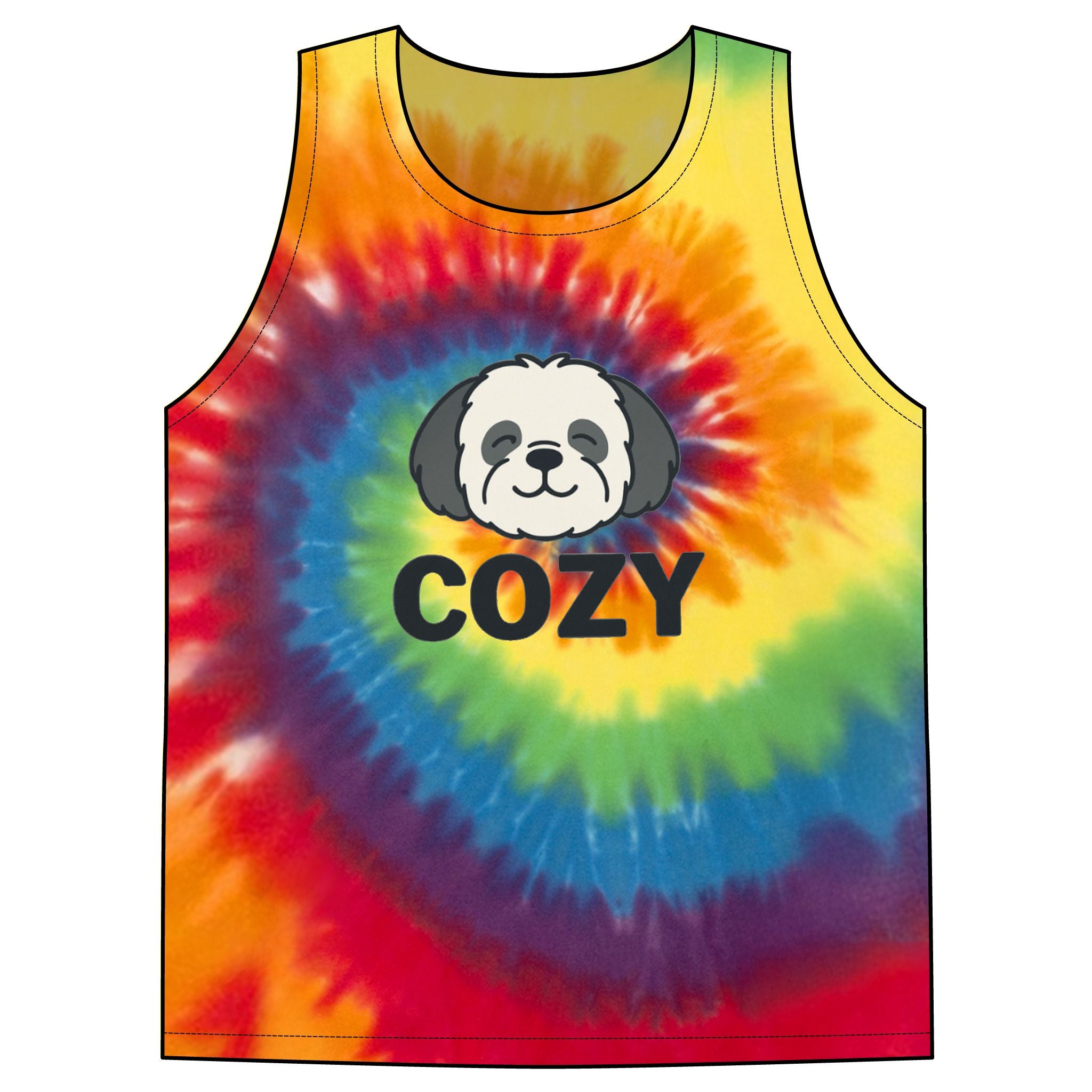 Cozy Shihpoo Tie-Dye Tank Top