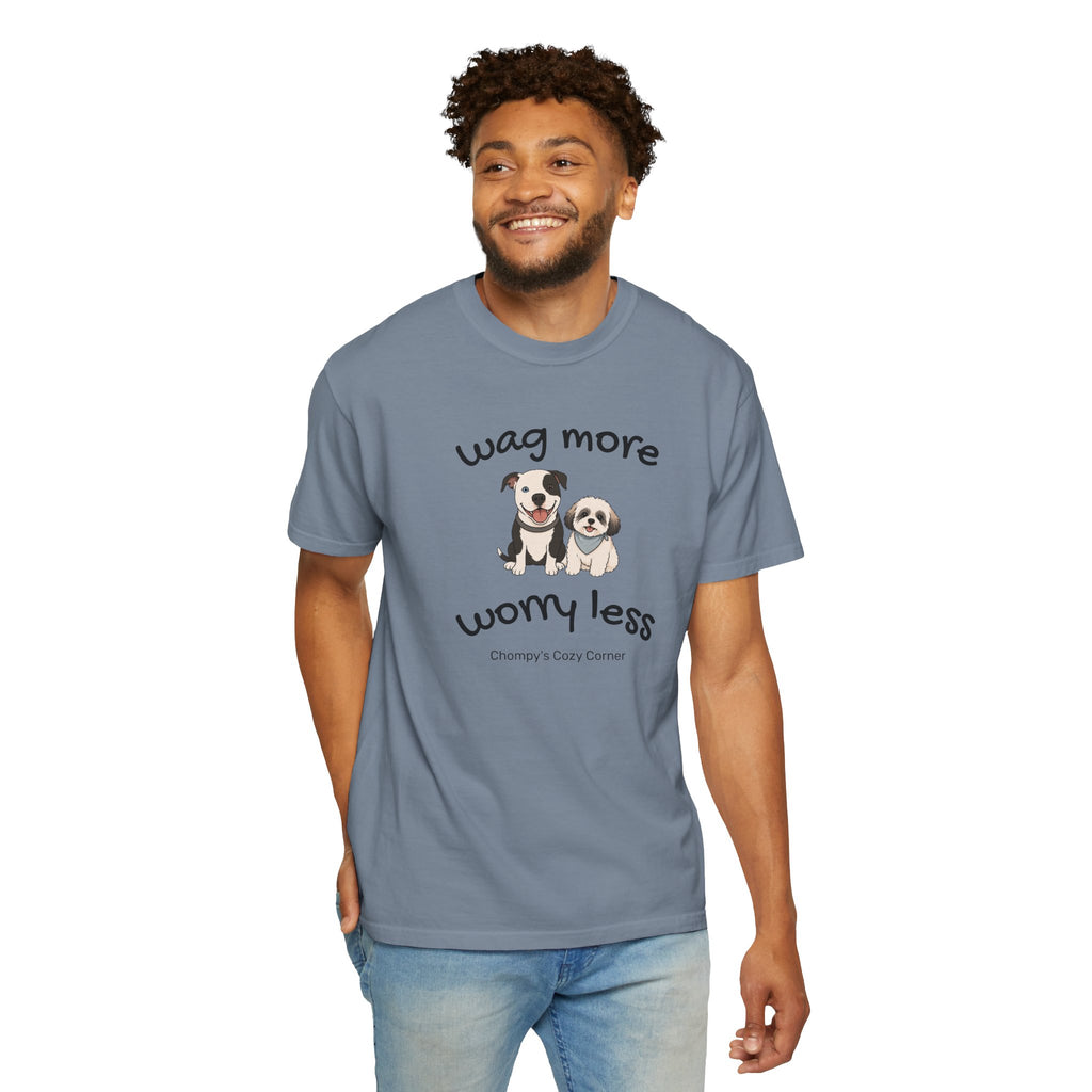 Wag More Worry Less Dog Graphic T-Shirt