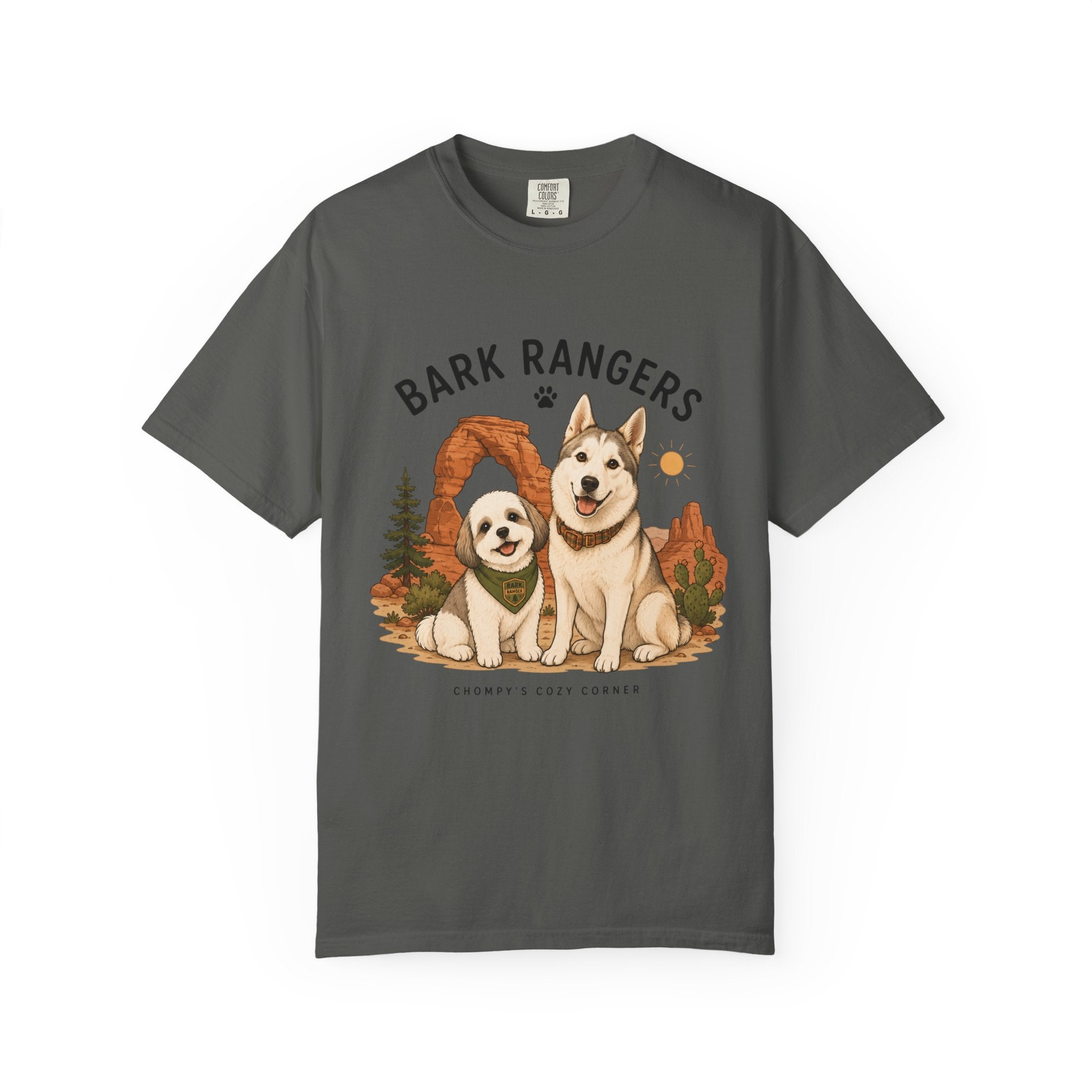 Chompy and Furriends ft. Boba: Bark Rangers T-Shirt — Cute Adventure Dog Graphic Tee