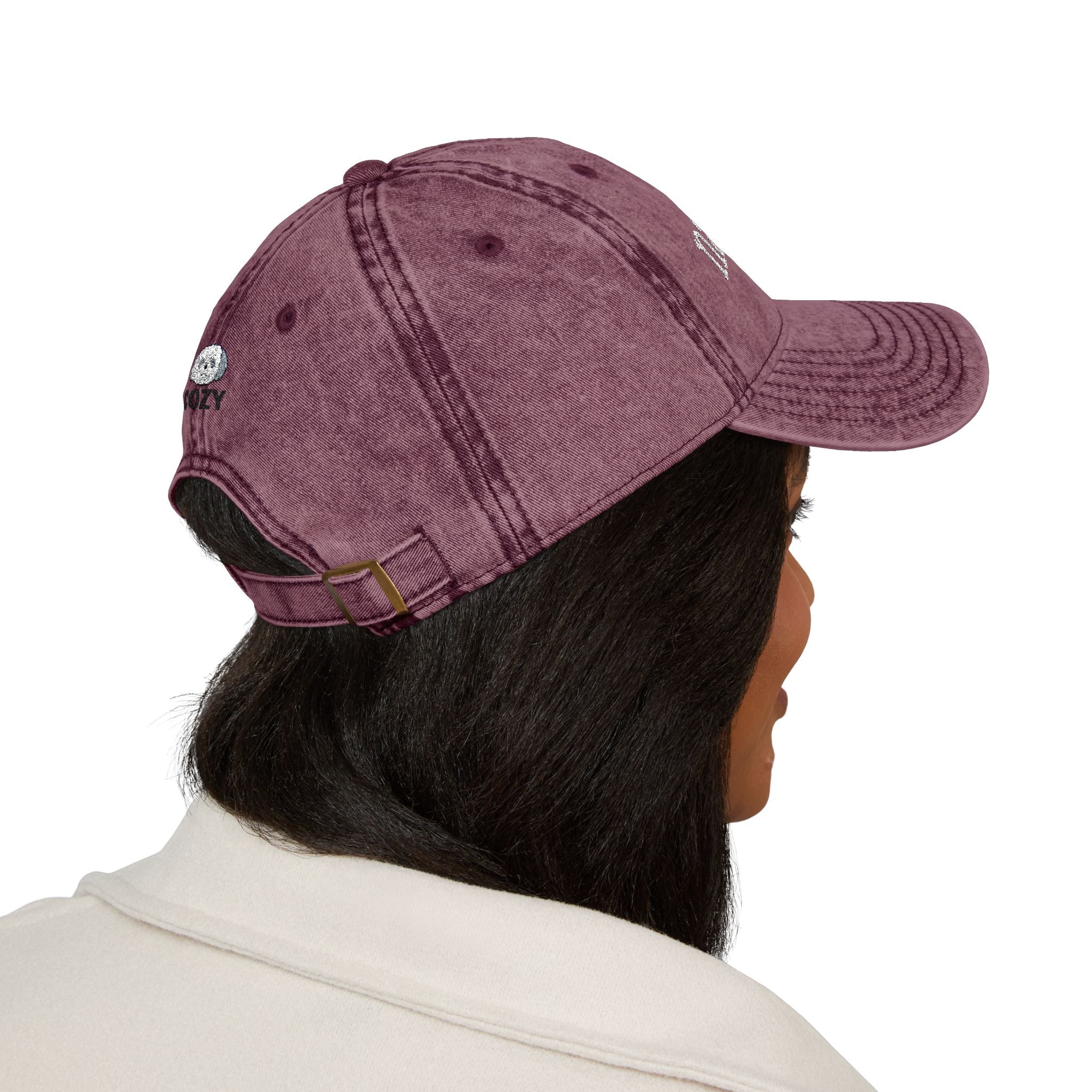 Vintage Embroidered Yoga Hat — "Namaste" Front with Cozy Shih-Poo Logo Back